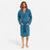 Peignoir de bain compact homme à capuche en microfibre bleu canard