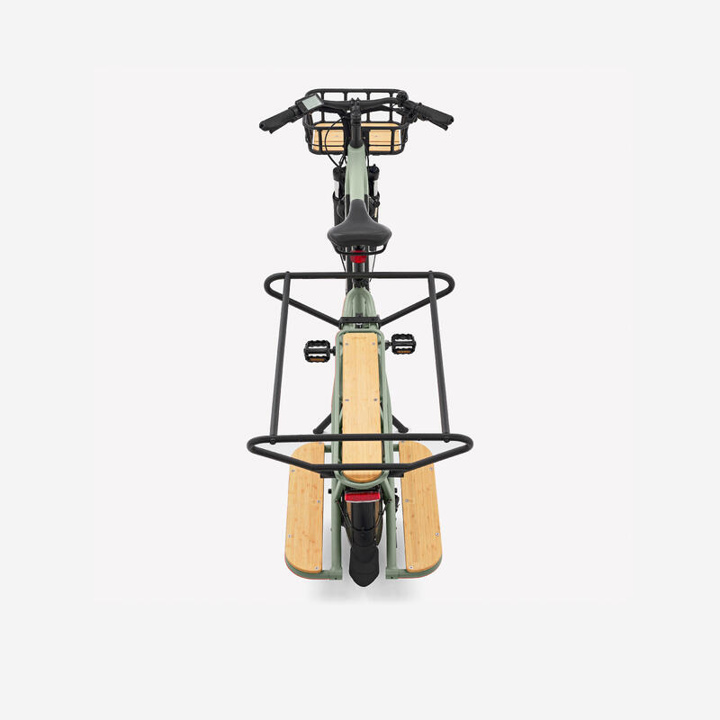 Bicicletă cargo electrică longtail încărcare spate R500E Verde deschis