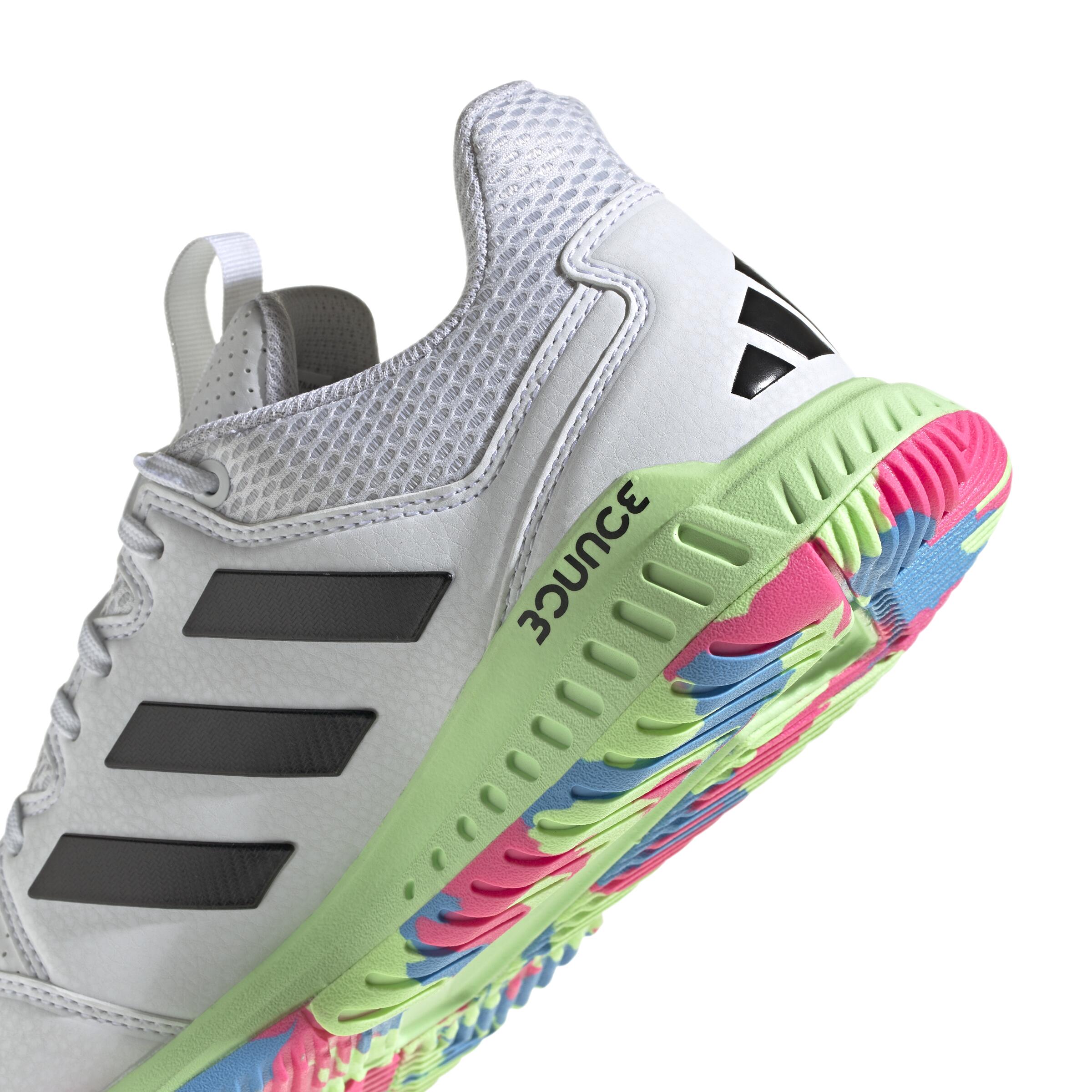 Adult handball shoe -Adidas Court Flight white/yellow/blue