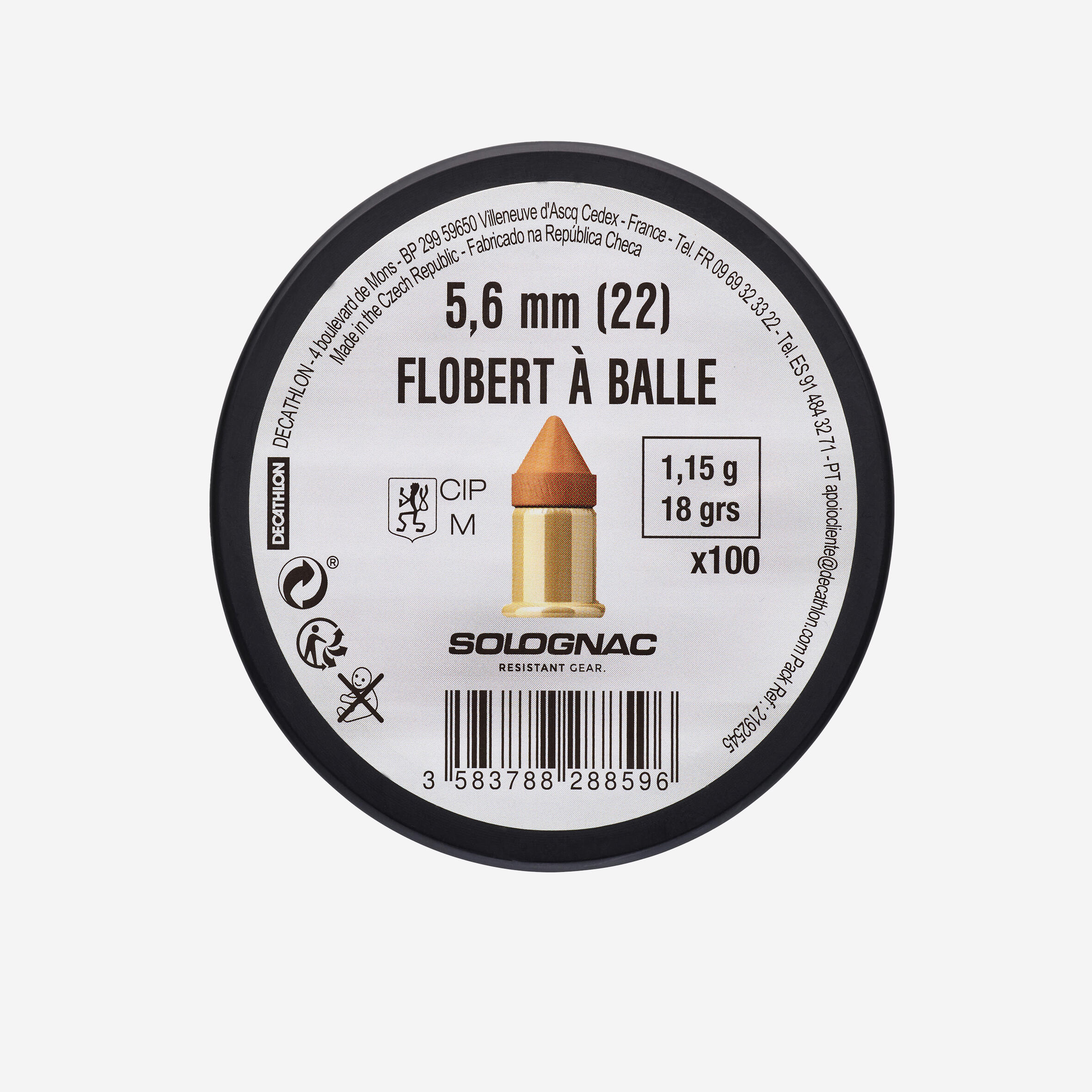 BALLE BOSQUETTE 22 FLOBERT X100 Q 4/4