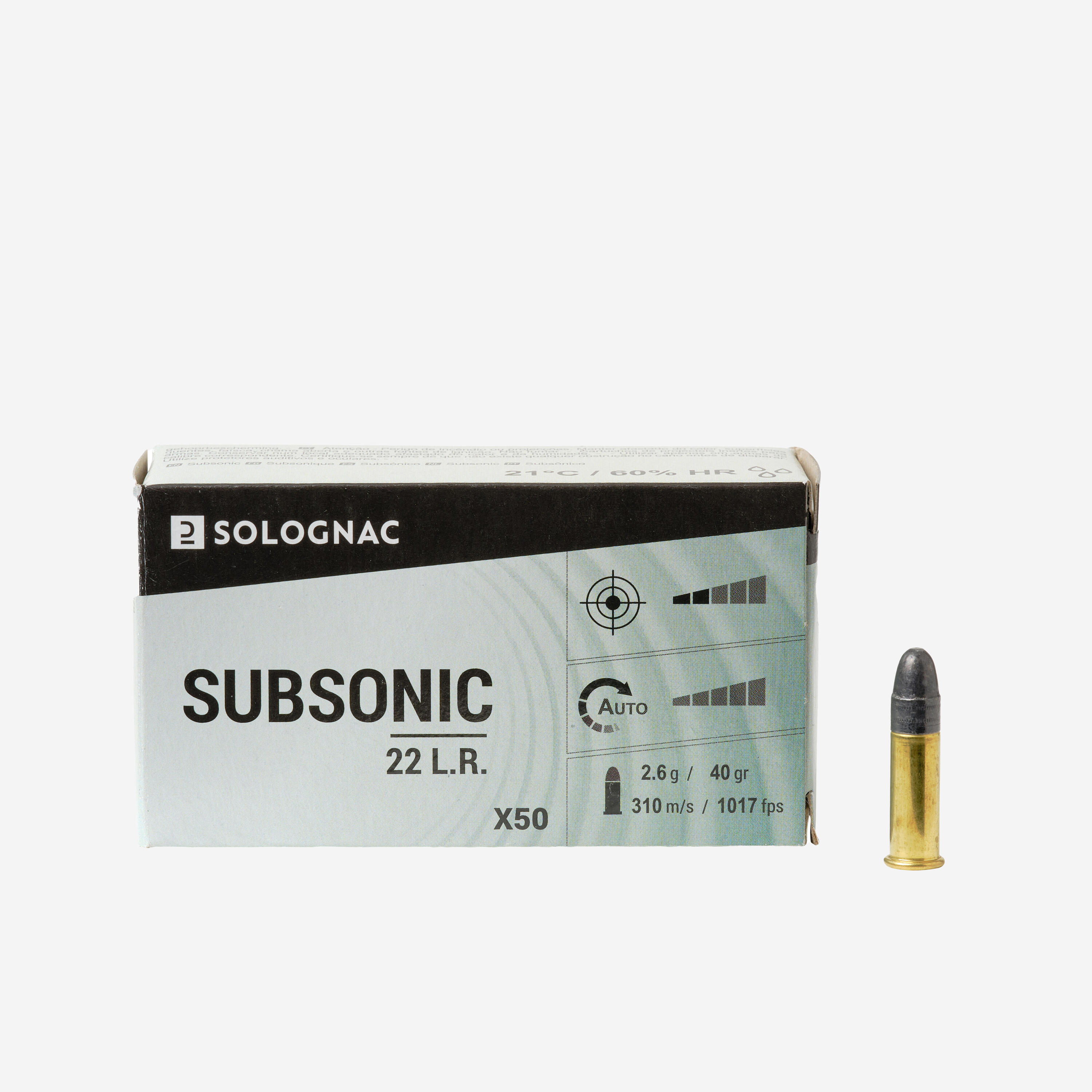 BALLE 22 Long Rifle Subsonique x50 1/4