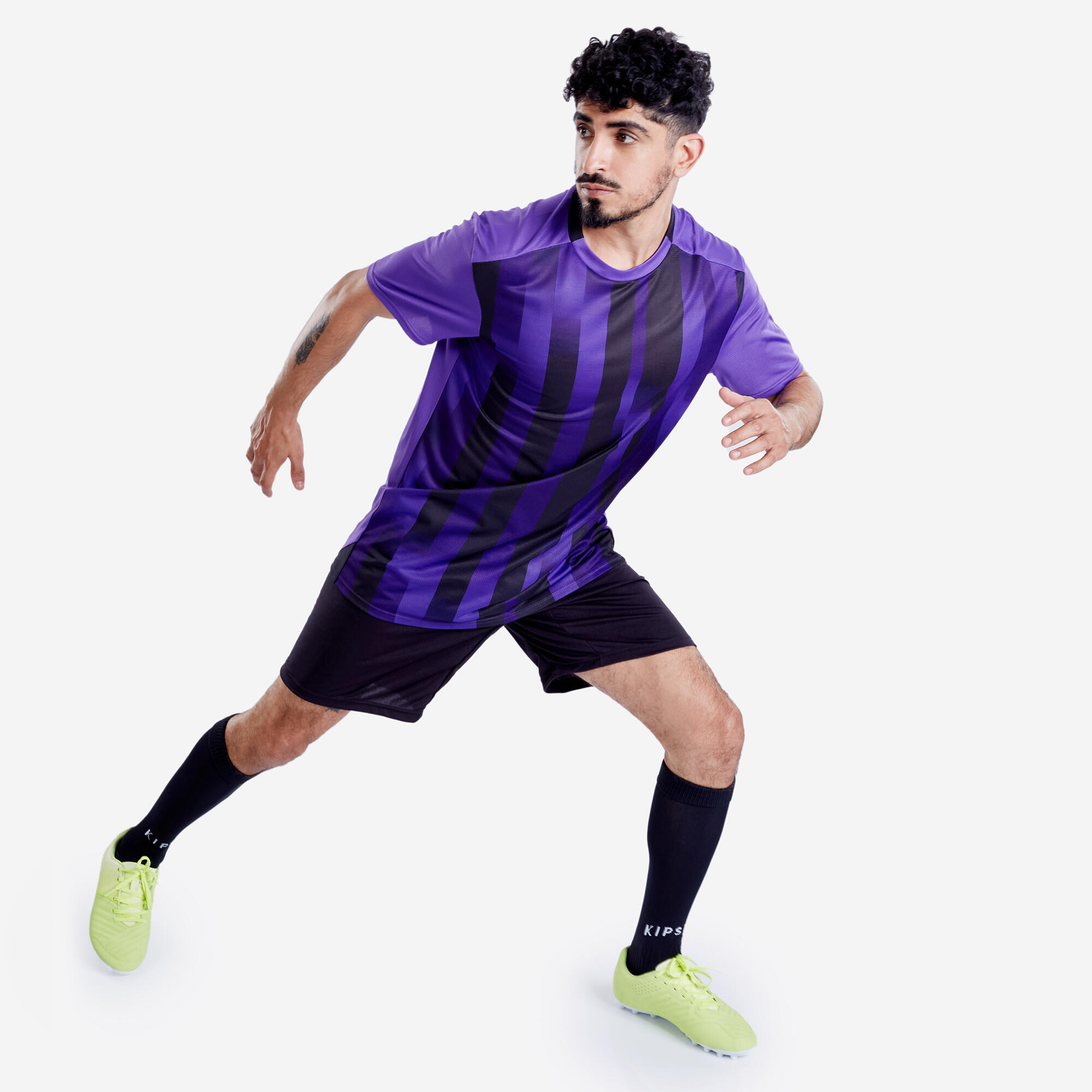 Men Football Short Sleeve Tshirt Quick Dry F100 - Purple
