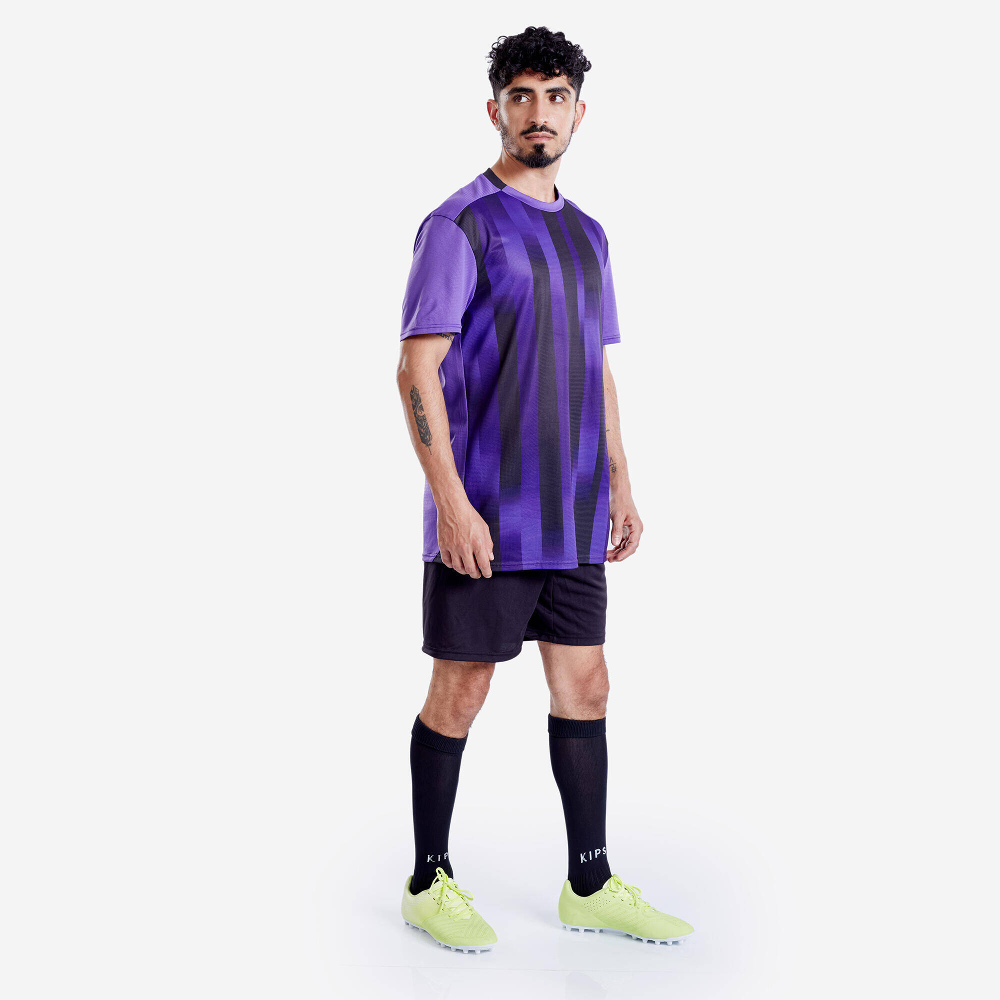 Men Football Short Sleeve Tshirt Quick Dry F100 - Purple -  5