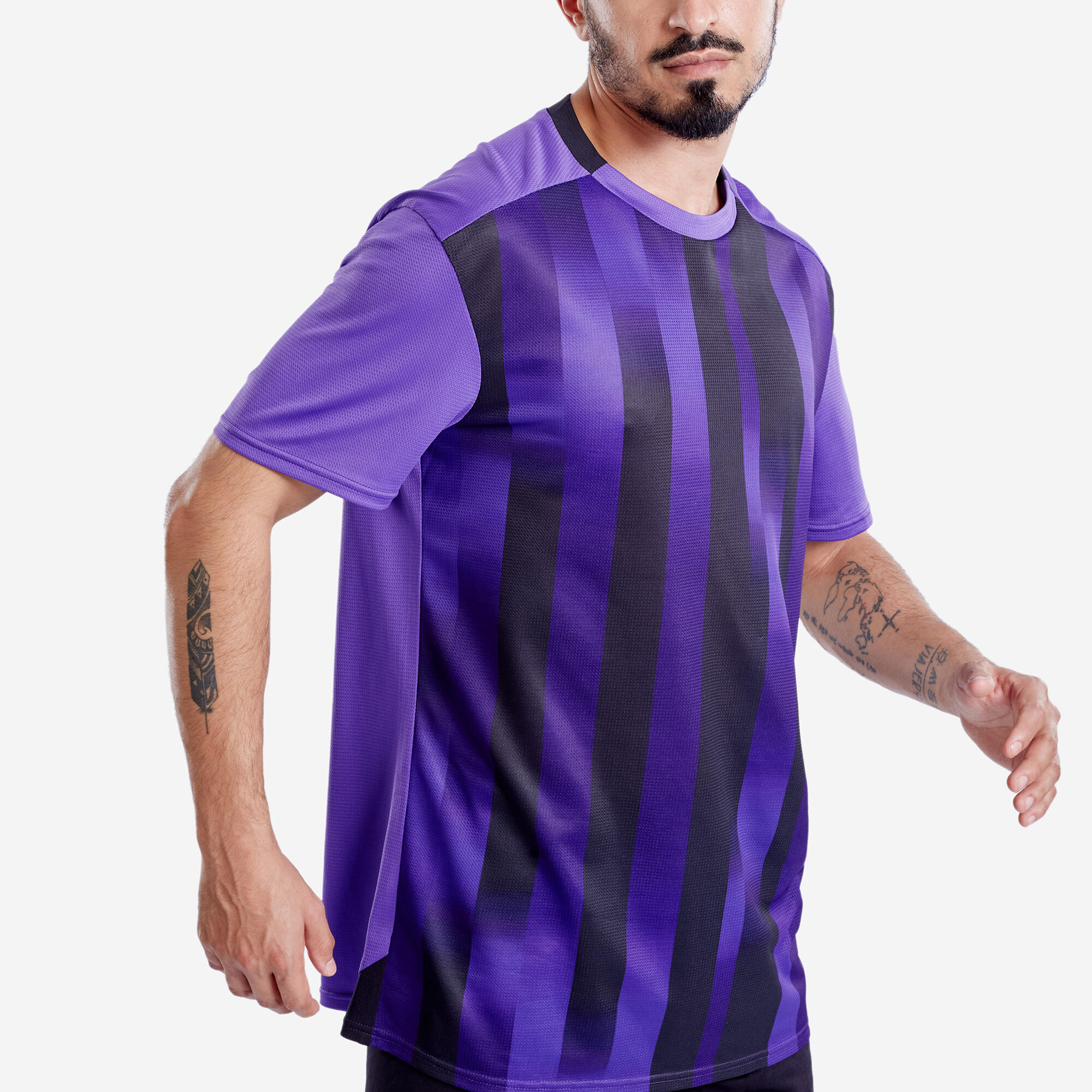 Men Football Short Sleeve Tshirt Quick Dry F100 - Purple