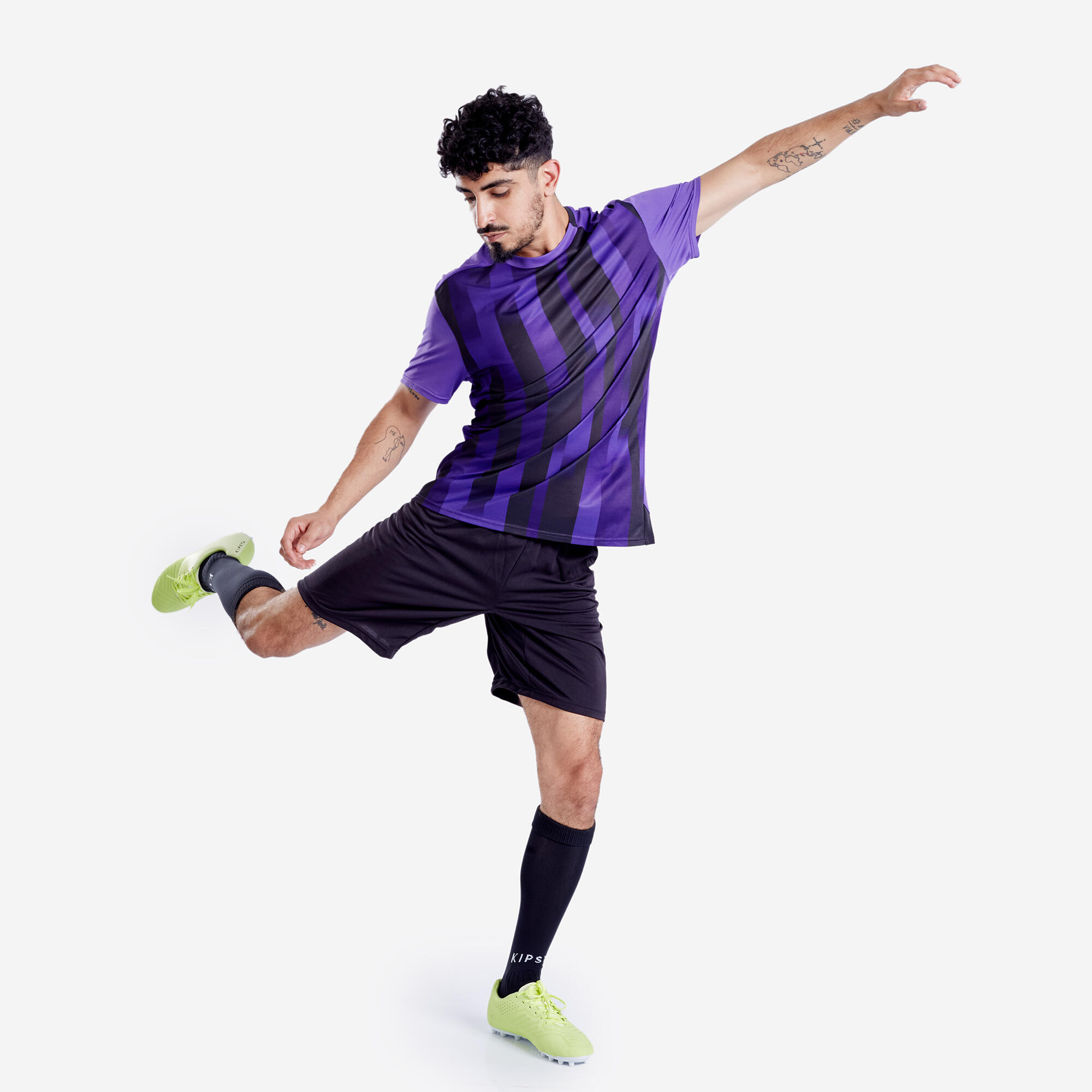 Men Football Short Sleeve Tshirt Quick Dry F100 - Purple