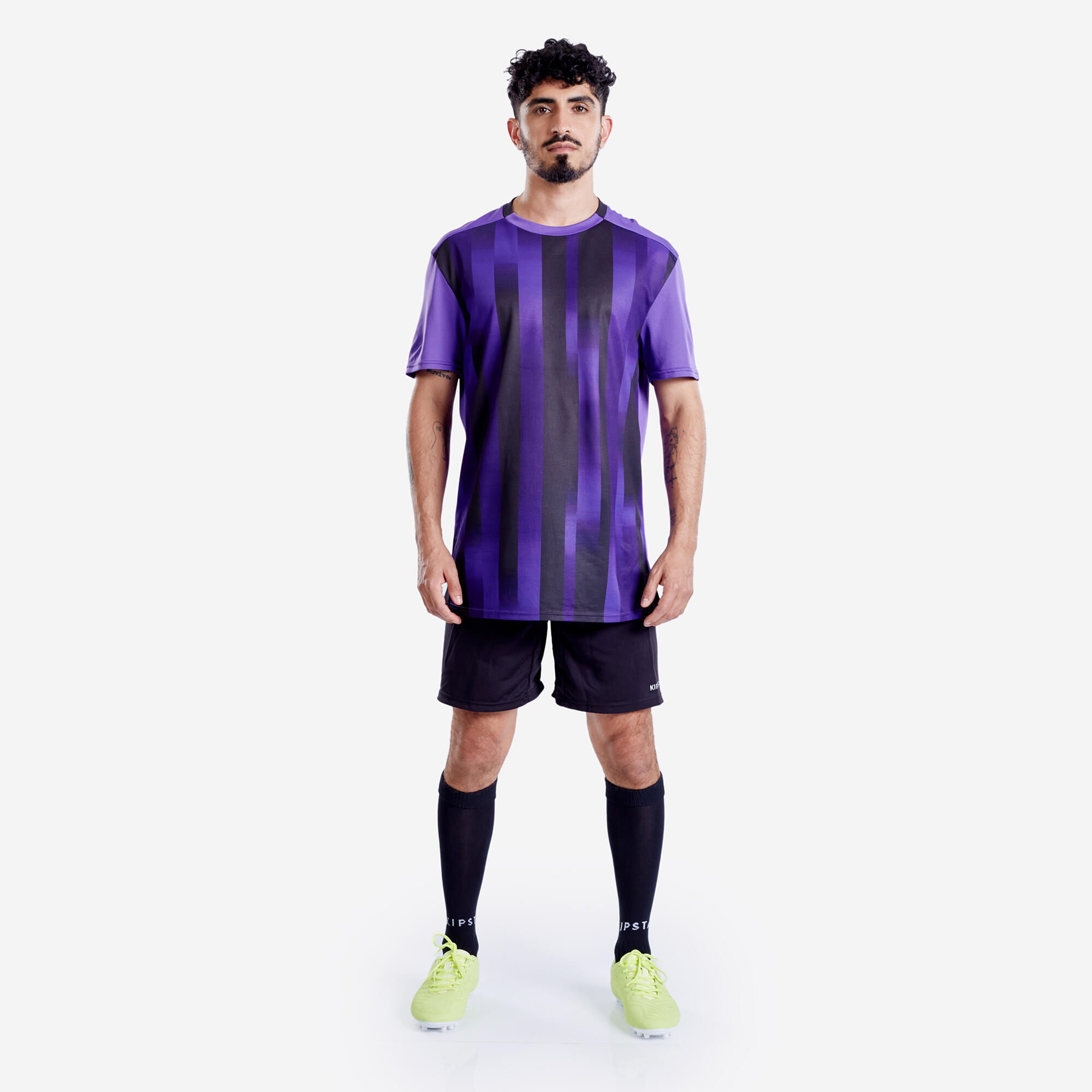 Men Football Short Sleeve Tshirt Quick Dry F100 - Purple