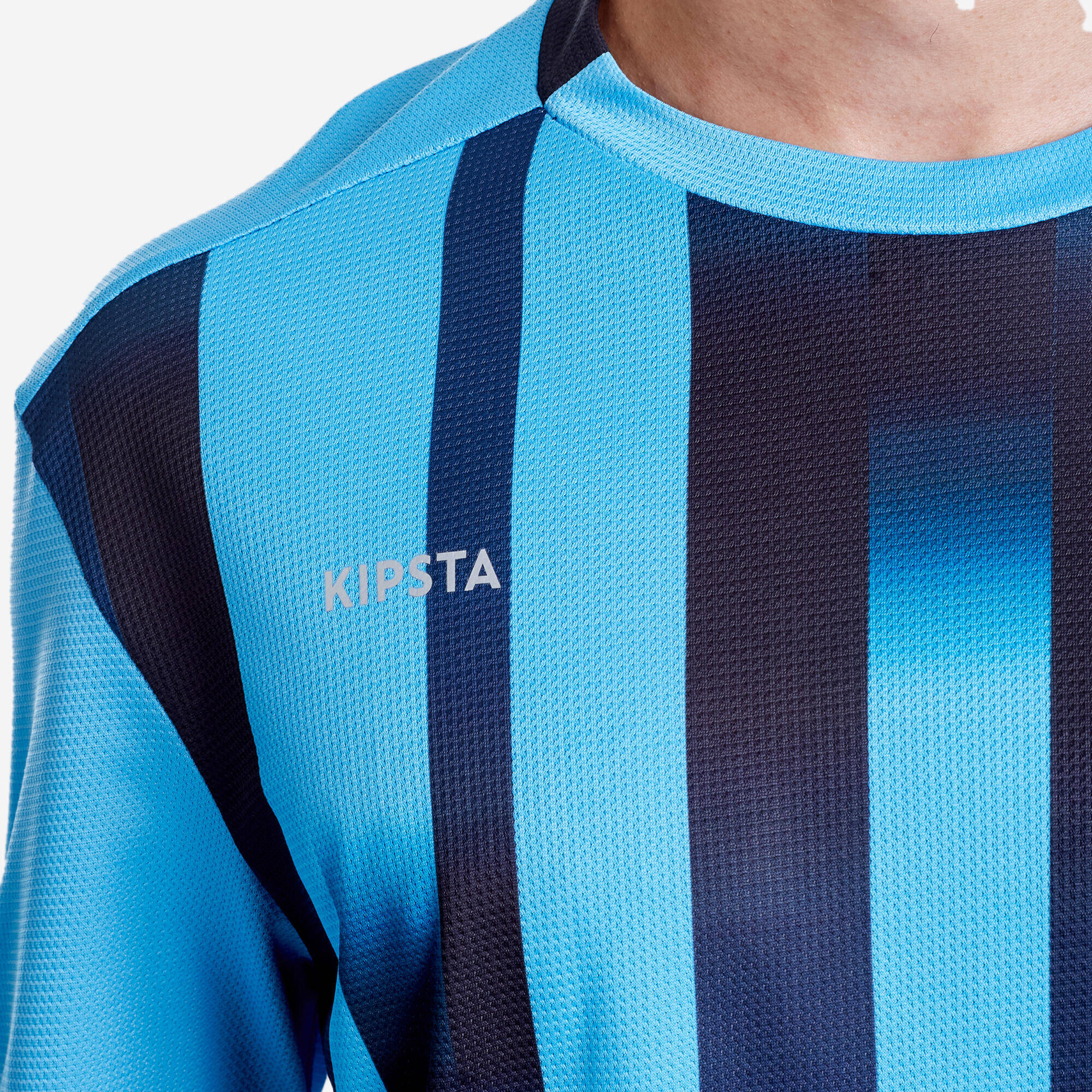 Men Football Short Sleeve Tshirt Quick Dry F100 - Blue & Black -  5