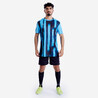 Men Football Short Sleeve Tshirt Quick Dry F100 - Blue & Black