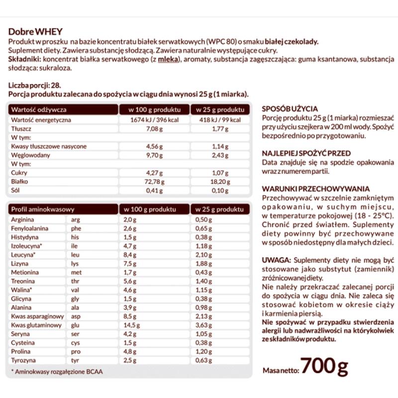 BIAŁKO PREMIUM BIAŁA CZEKOLADA 700 G