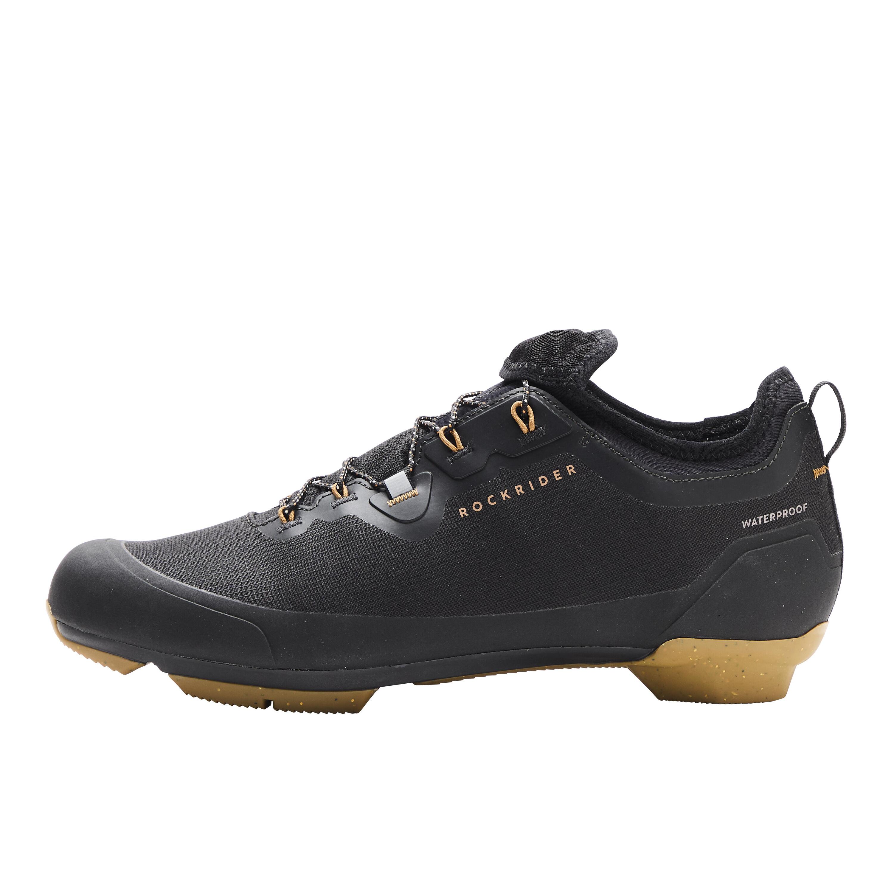 Fahrradschuhe Gravel wasserdicht 900 schwarz 7/12
