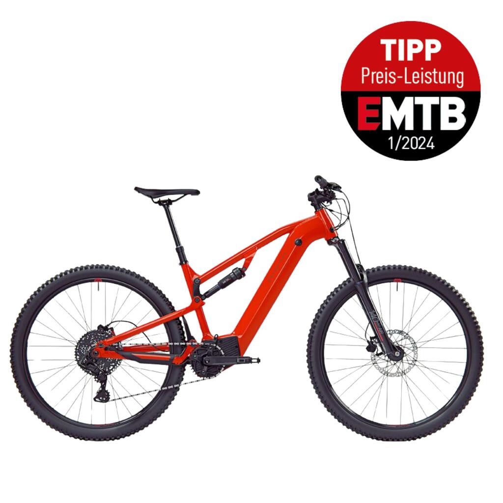 29" Full Suspension Electric Mountain Bike E-Expl 520 S - Bright Red