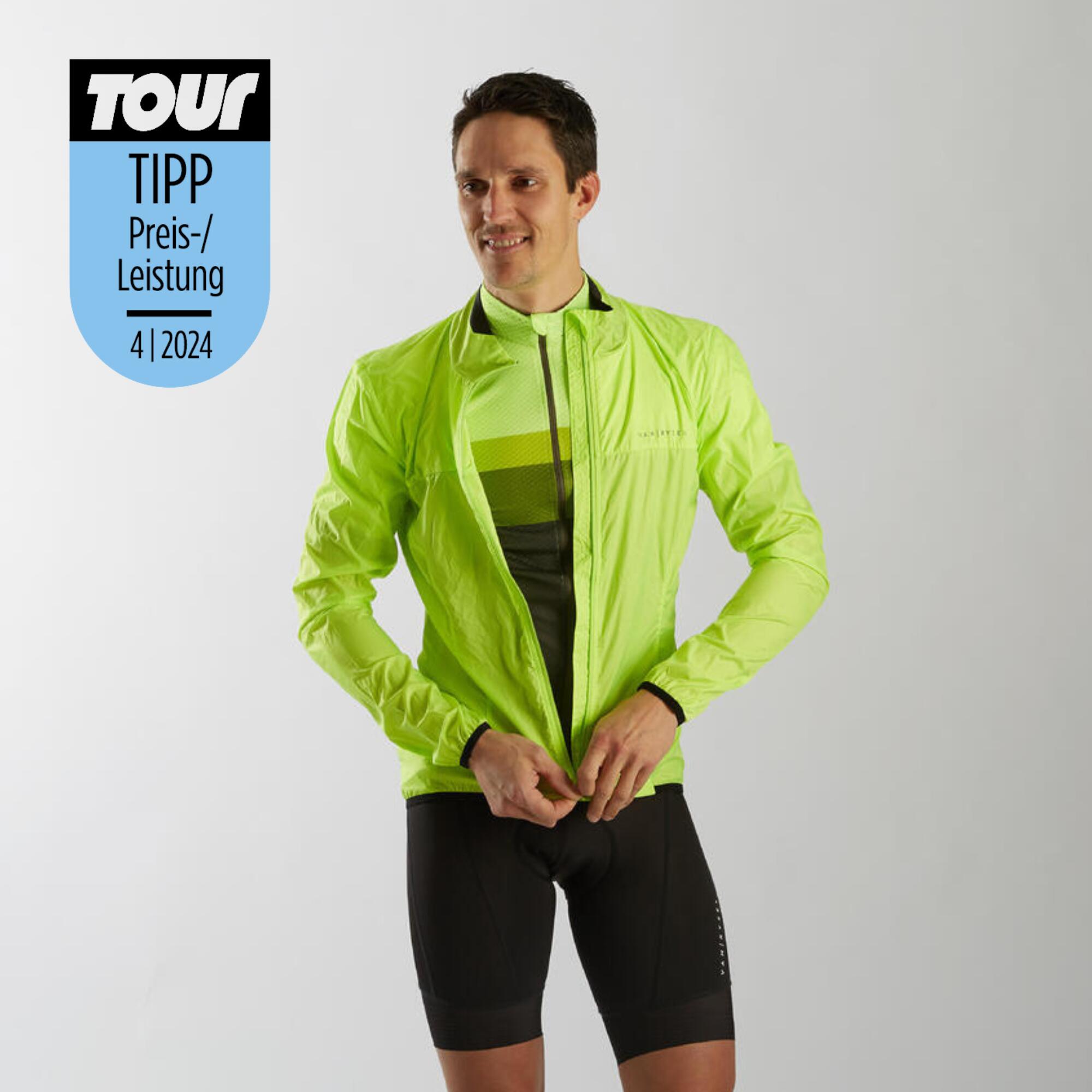 Windjacke Rennrad Racer ultralight Herren Gelb/Schwarz 2/4