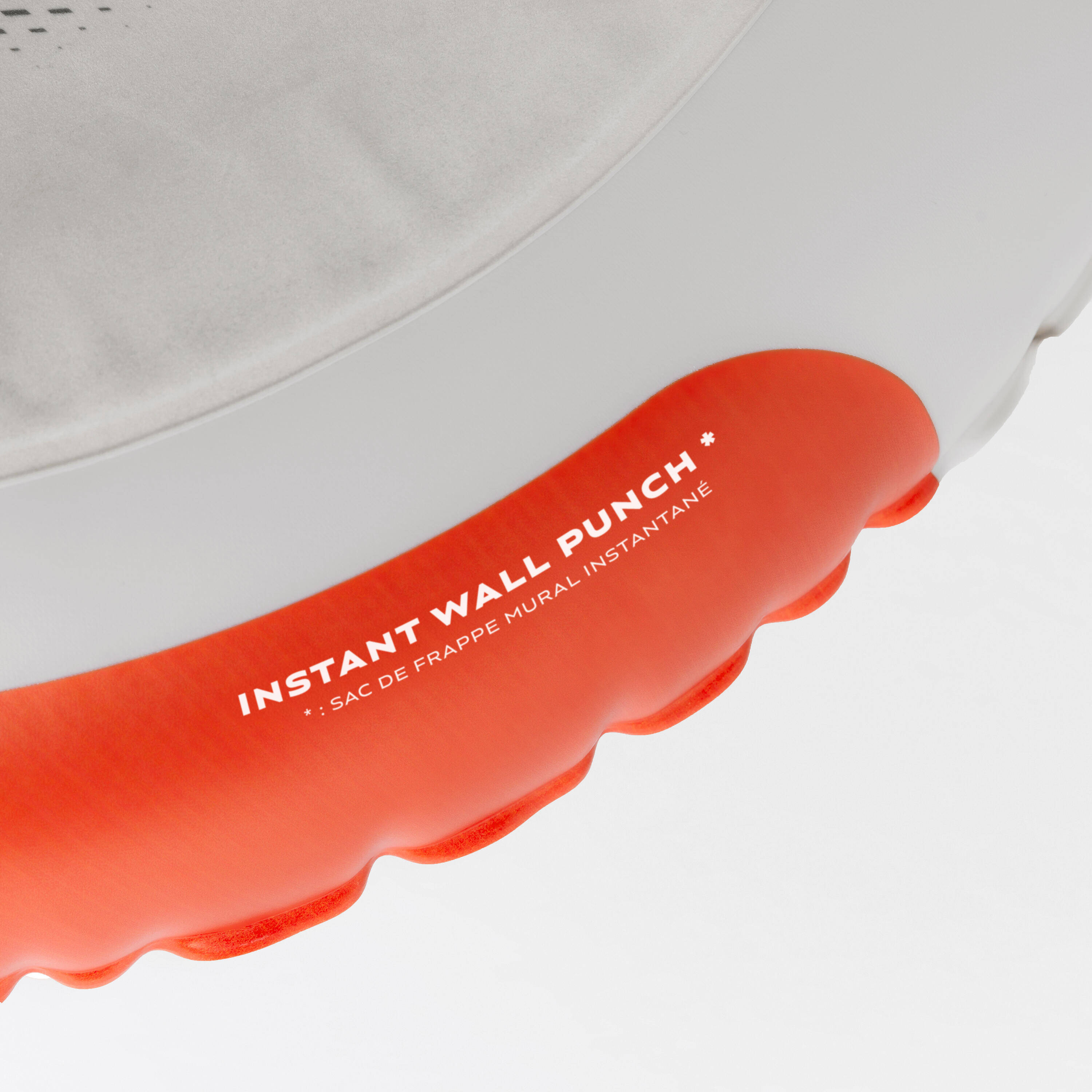 Adult Punching Wall Bag, Quick Setup, Compact Design - White/Red -  5