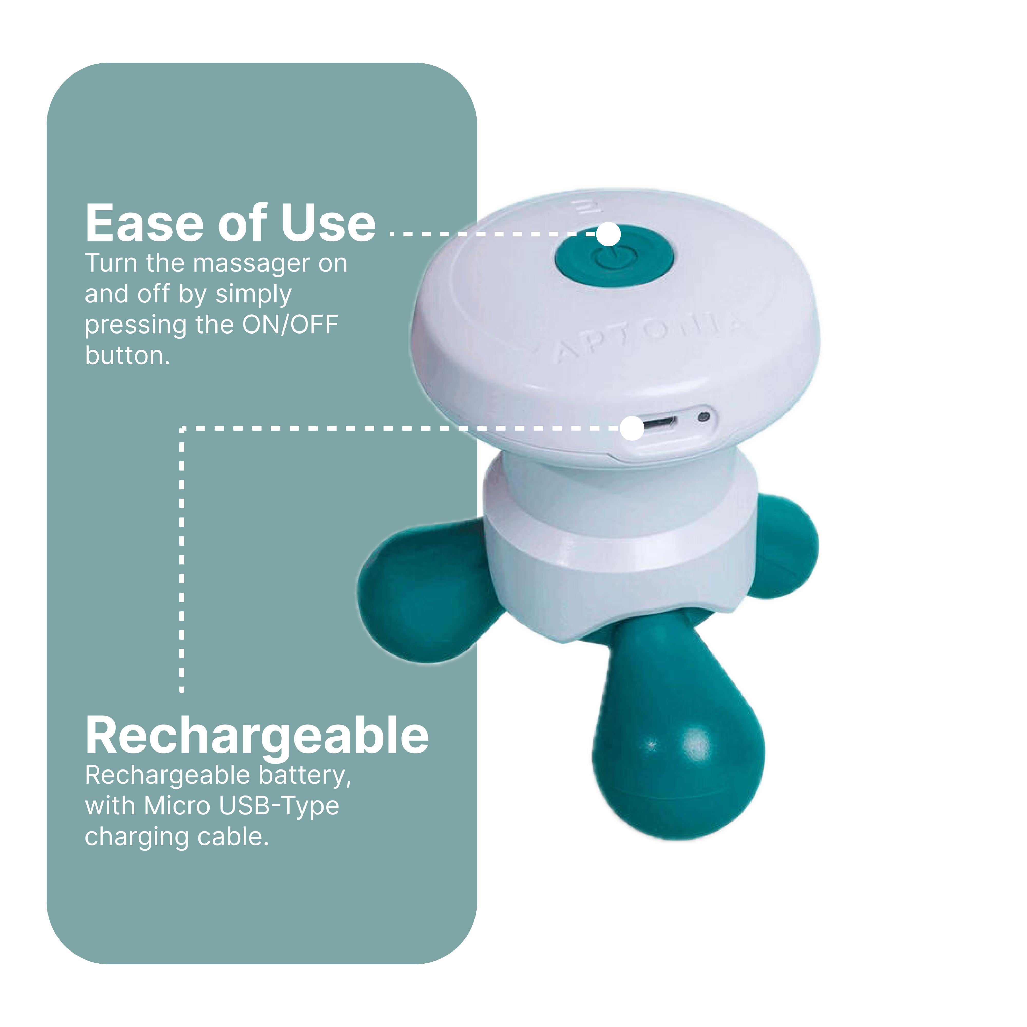 Electronic Vibrating Massager Battery Powered, Rechargeable, USB Input, MH500