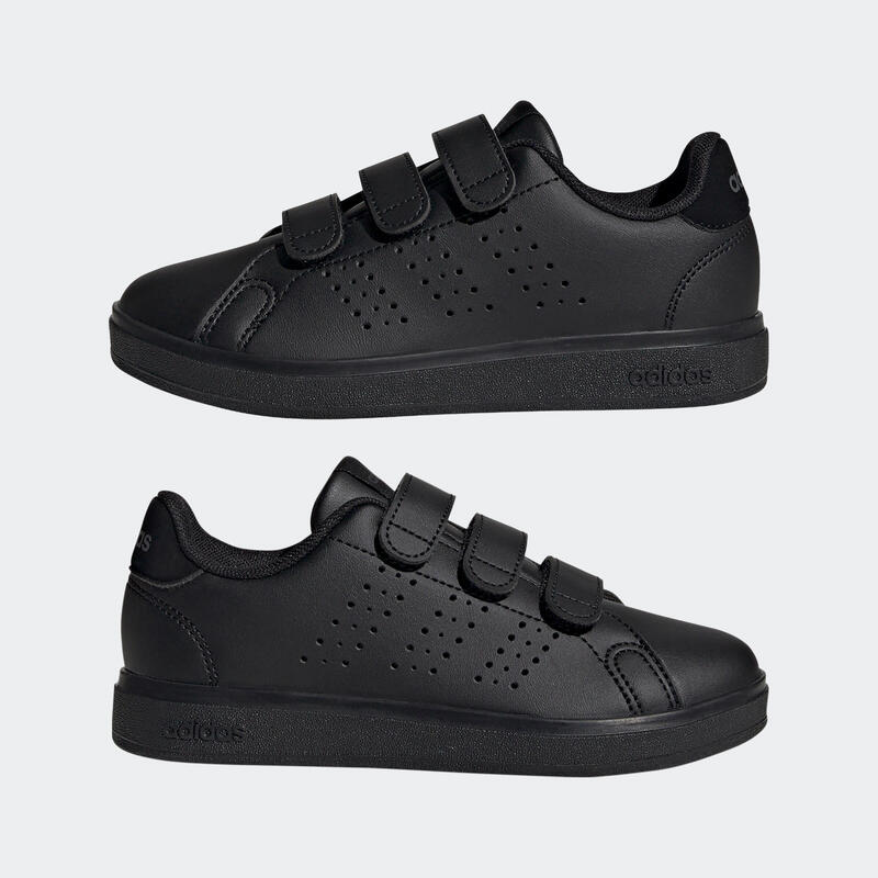 Încălțăminte cu benzi cu arici Educație fizică ADIDAS Advantage Negru Copii