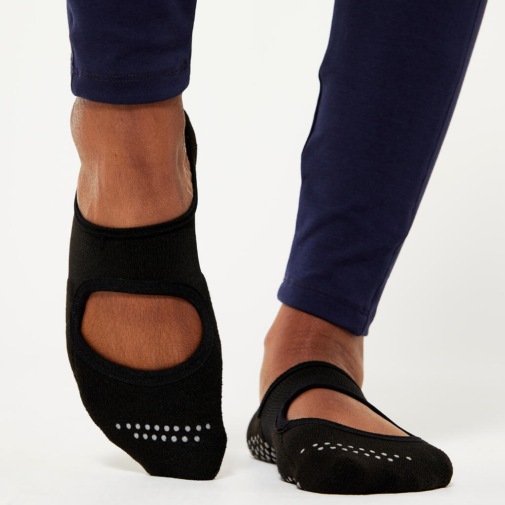 Chaussettes antidérapantes femme, noir