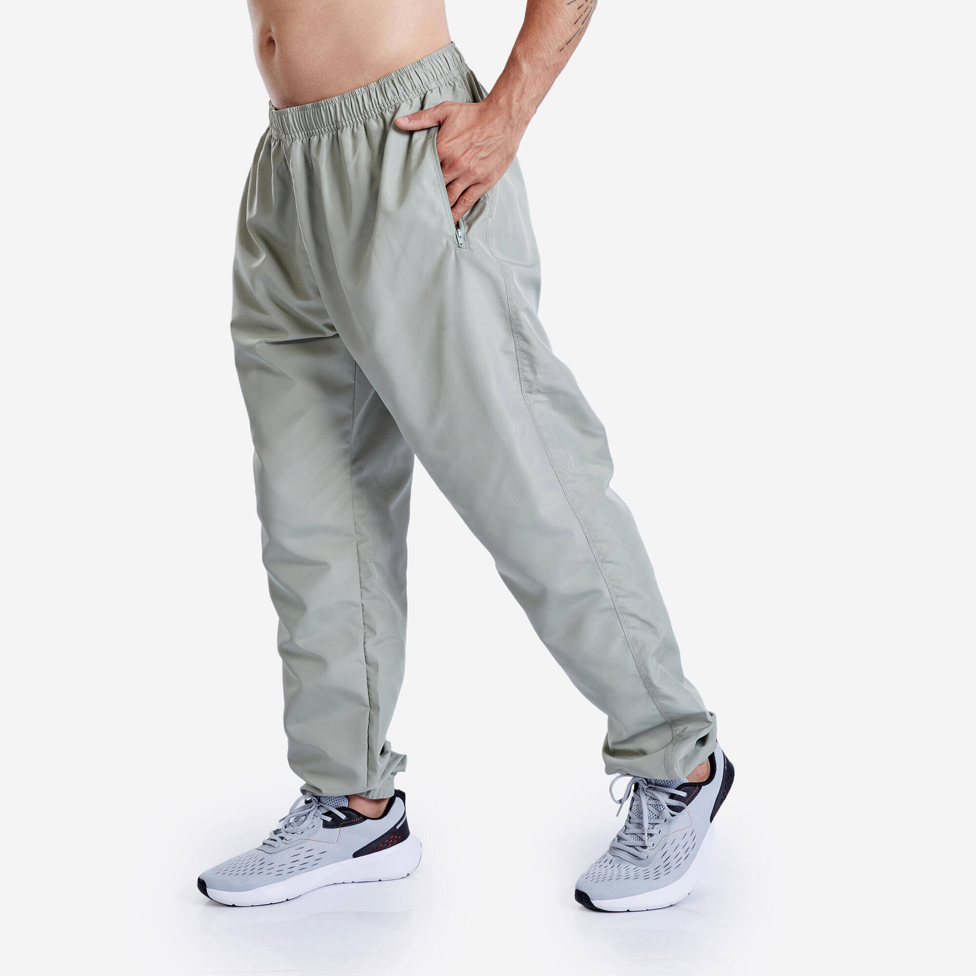 Men Gym Trackpants Slim Fit Jogger Style, Breathable, Quick Dry - Sage Green -  2