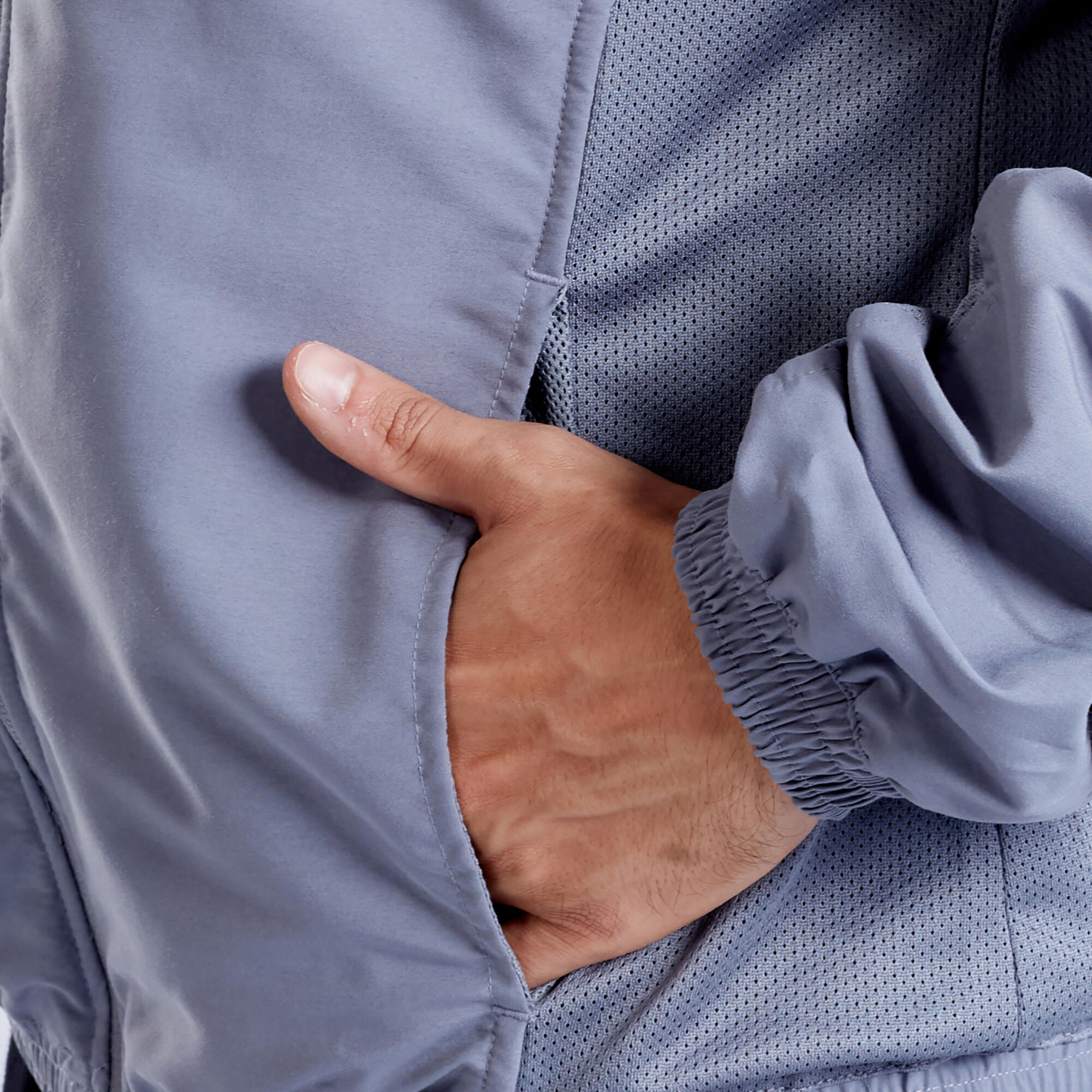 Men Fitness Tracksuit Jacket with Moisture Management FJA 100 - Concrete Grey