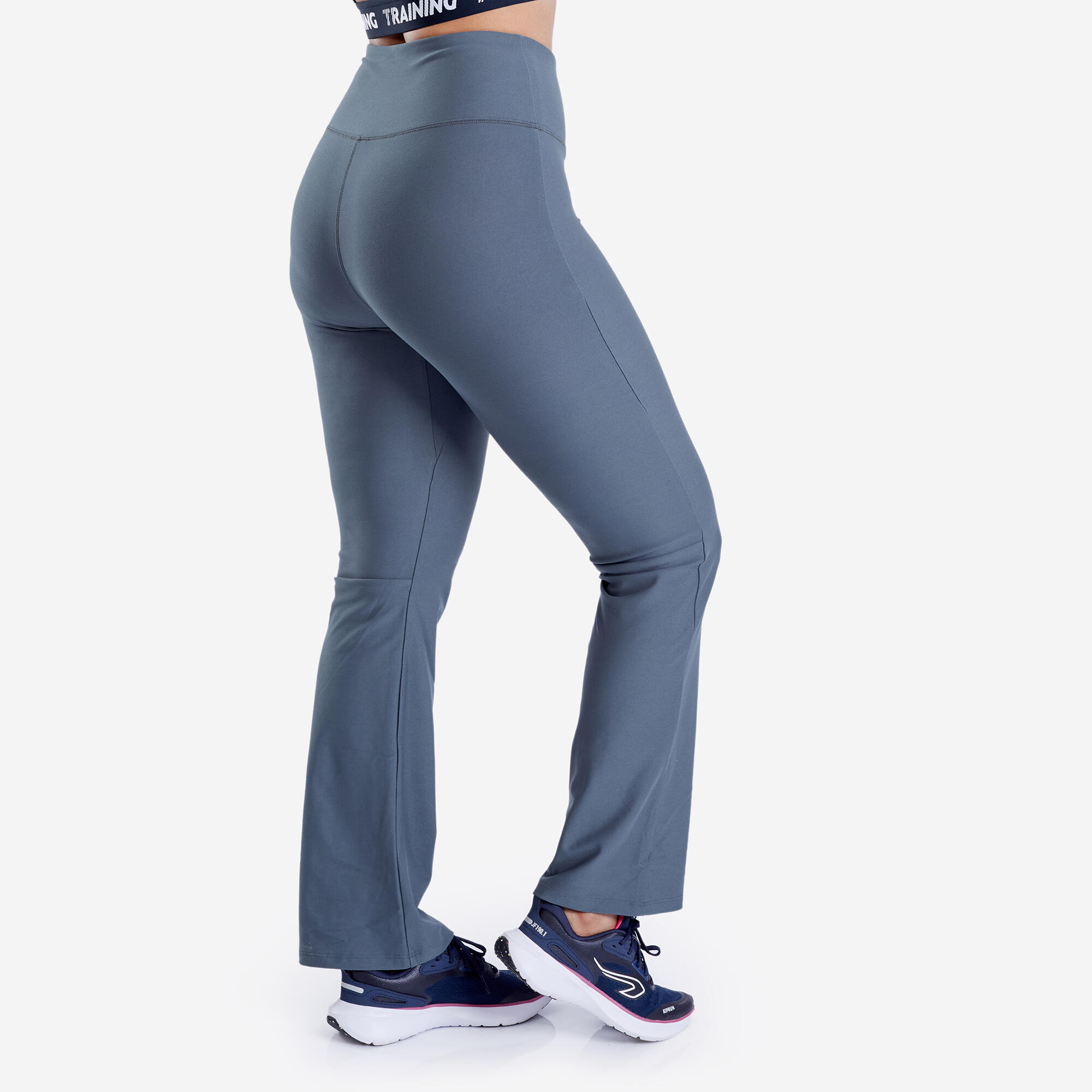 Women Gym Trackpants, Flared and Stretchable, Quick Dry, Opaque Fabric - Green