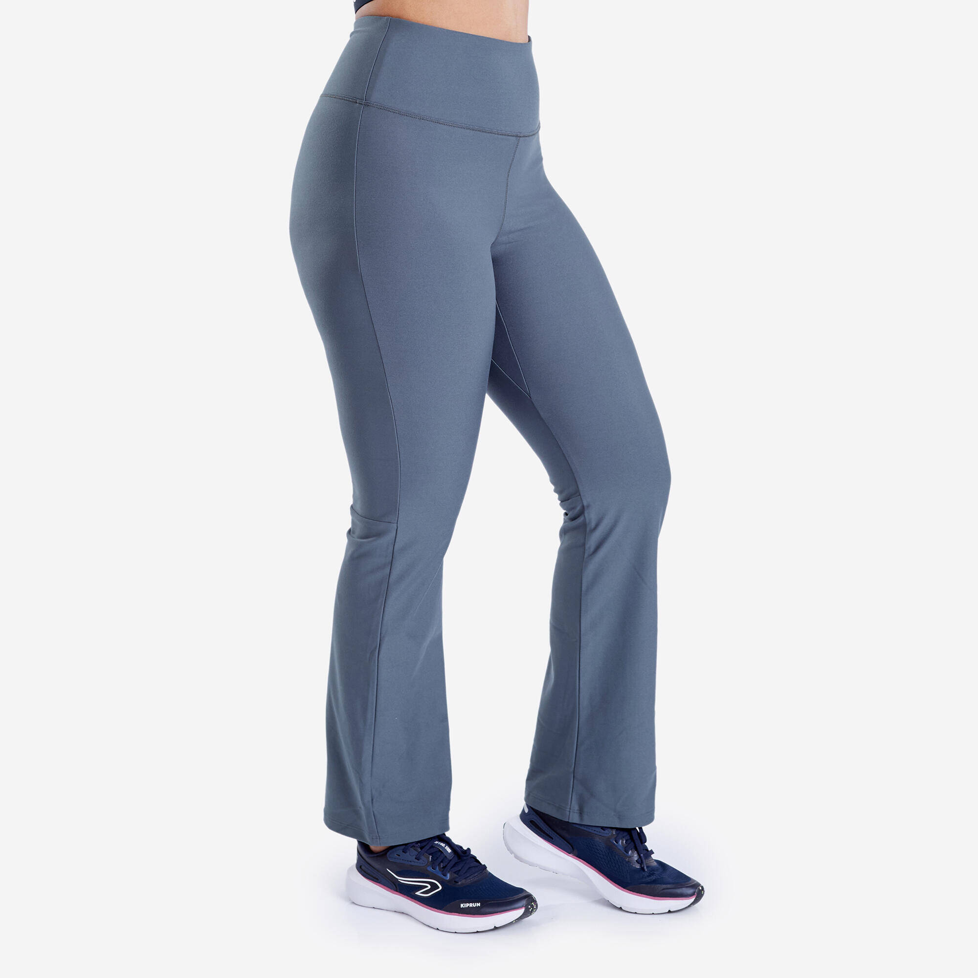 Women Gym Trackpants, Flared and Stretchable, Quick Dry, Opaque Fabric - Blue