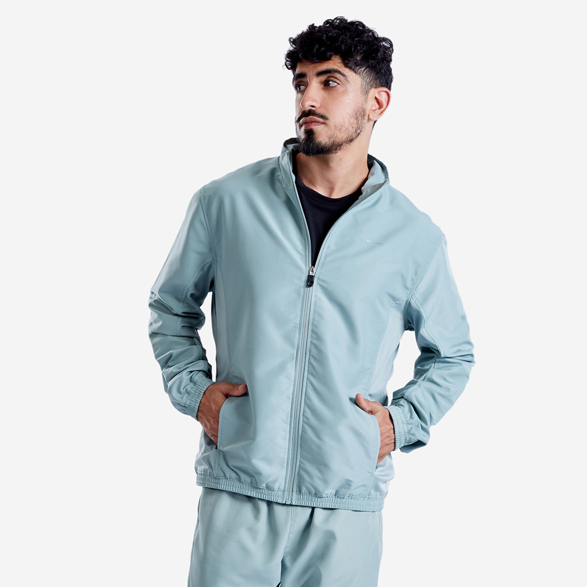 Men's Fitness Cardio Jacket 100 - Frozen Green