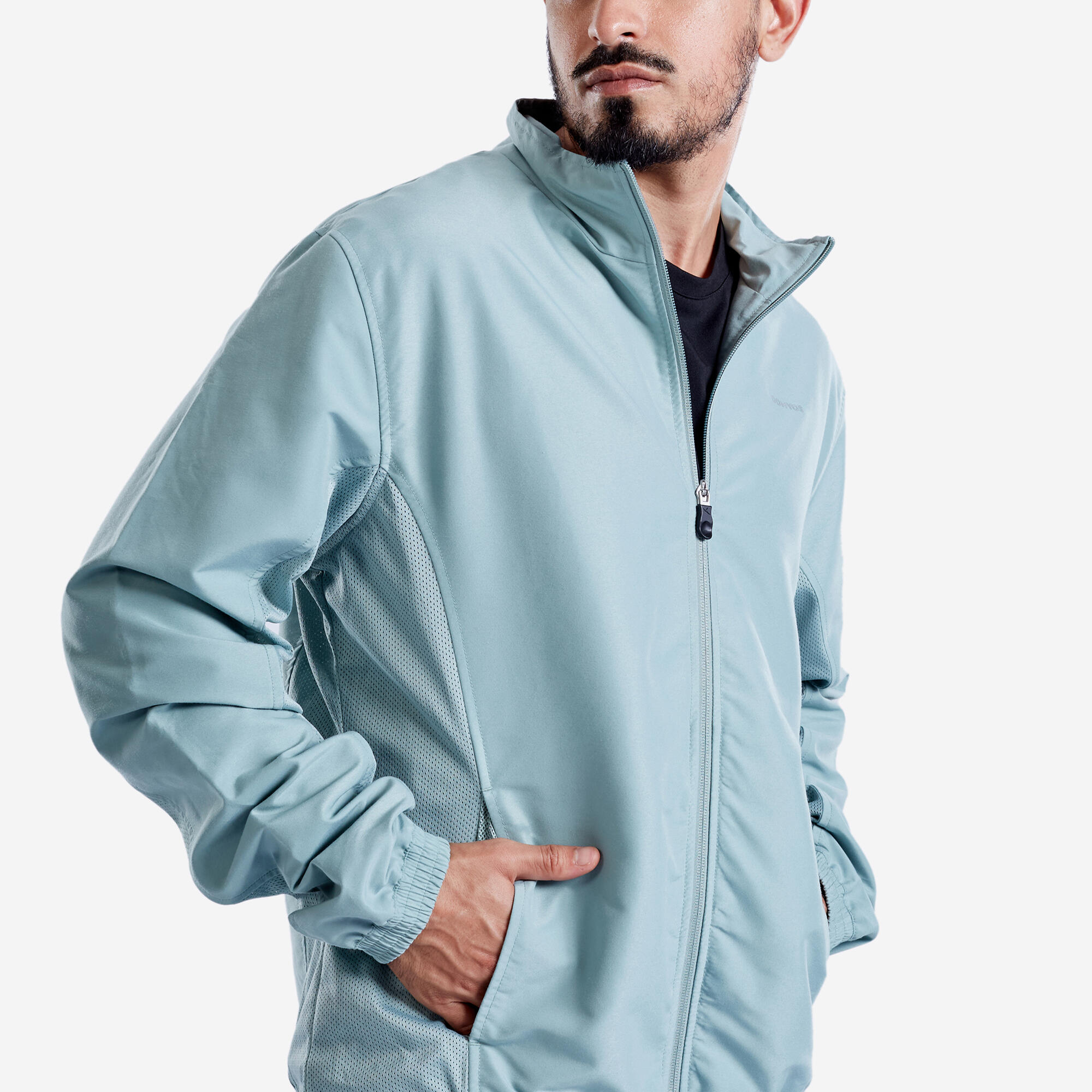 Men Fitness Tracksuit Jacket with Moisture Management FJA 100 - Frozen Green