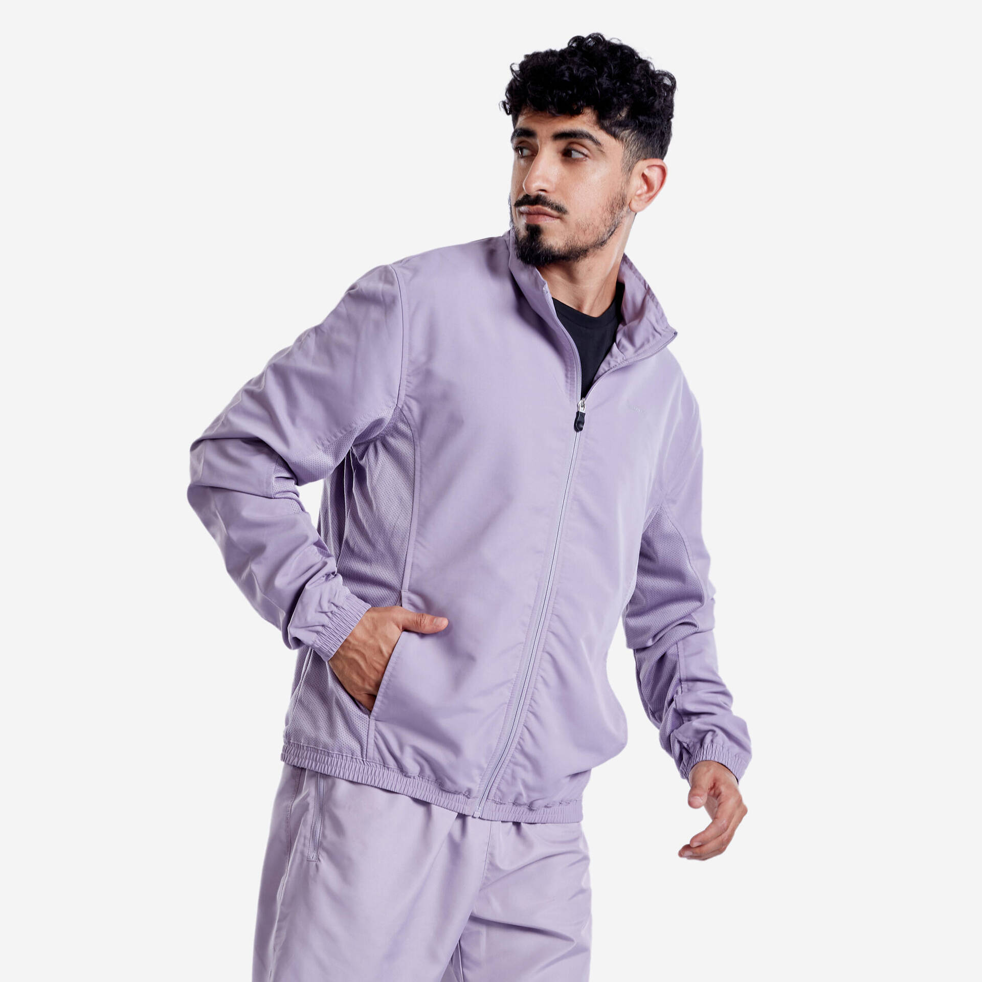 Men Fitness Tracksuit Jacket with Moisture Management FJA 100 - Smoked ...