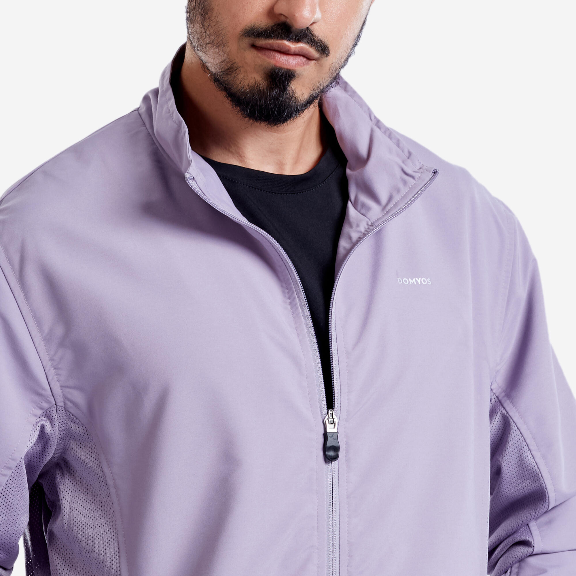 Men Fitness Tracksuit Jacket with Moisture Management FJA 100 - Smoked Purple
