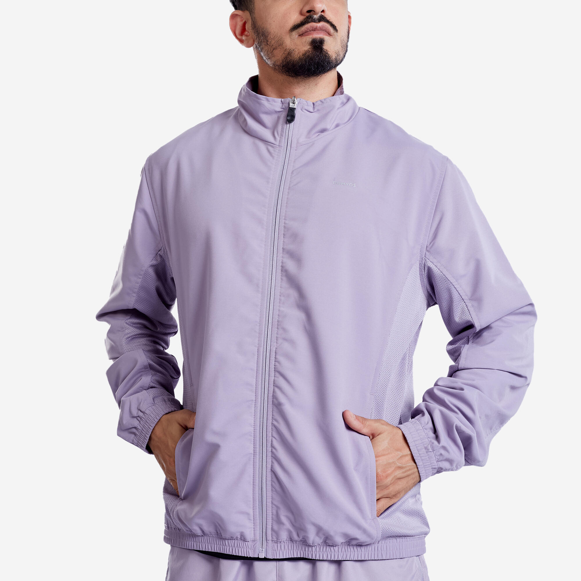 Men Fitness Tracksuit Jacket with Moisture Management FJA 100 - Smoked Purple