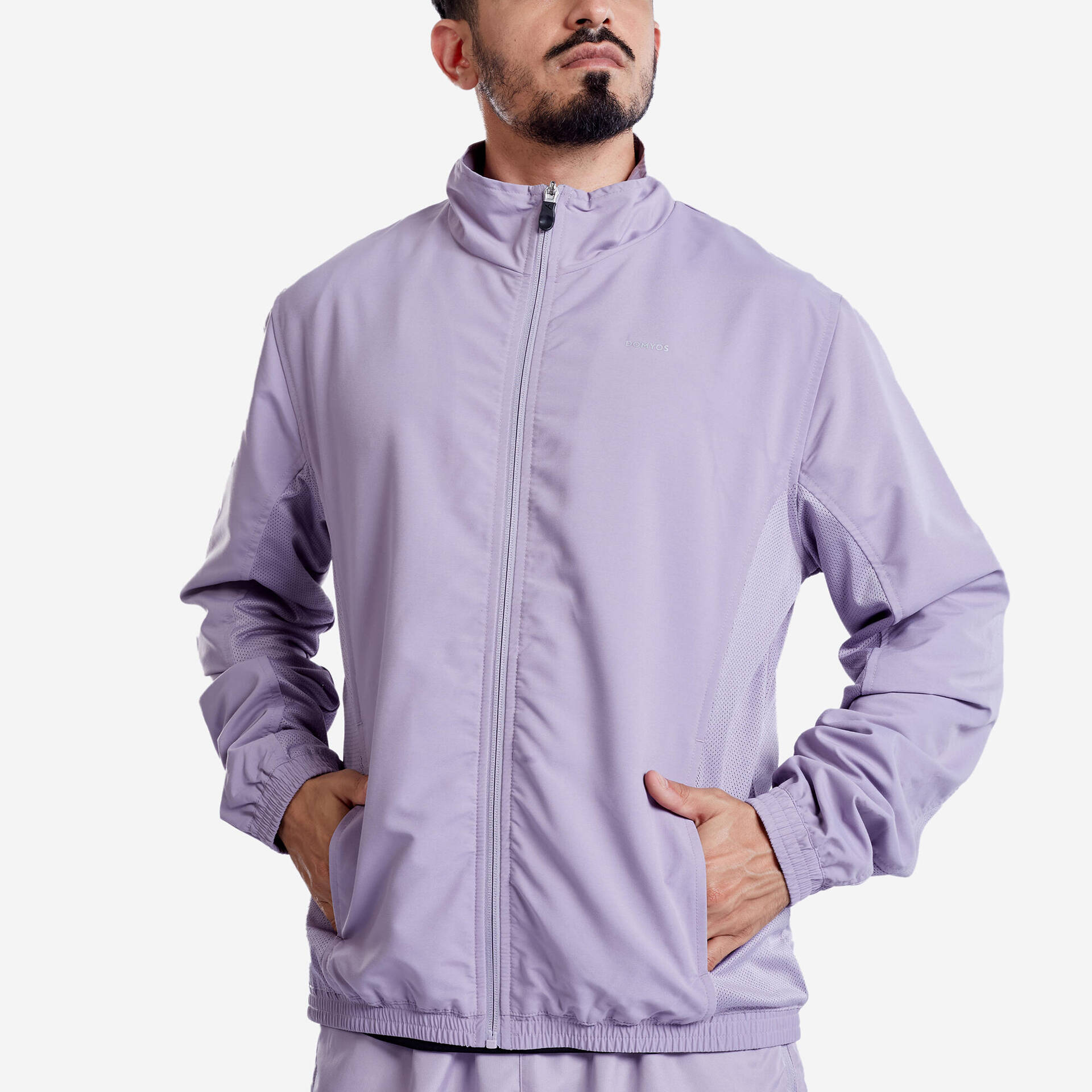 Men Fitness Tracksuit Jacket with Moisture Management FJA 100 - Smoked ...