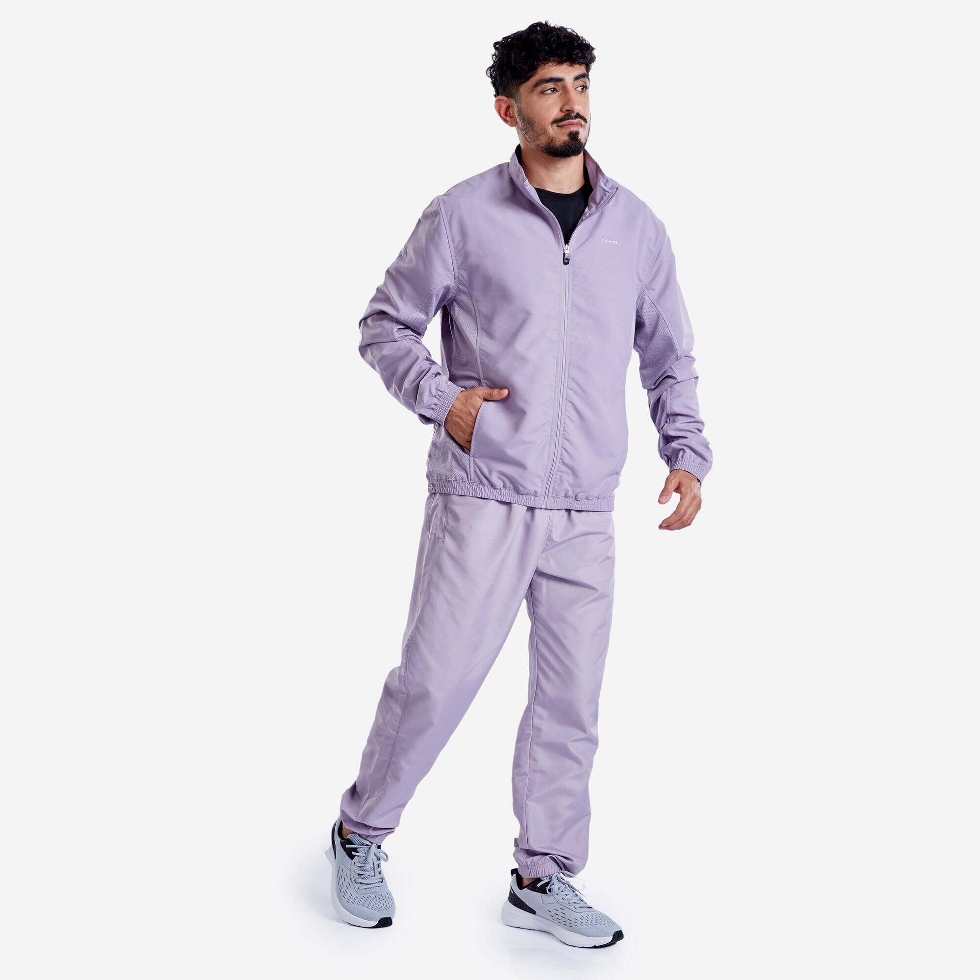 Men Fitness Tracksuit Jacket with Moisture Management FJA 100 - Smoked Purple -  1