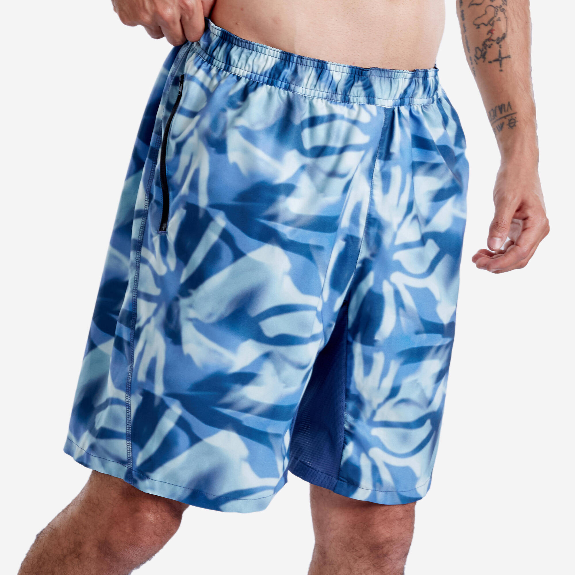 Refurbished Men Fitness Blue Shorts With Zip Pocket - Condition A -  3