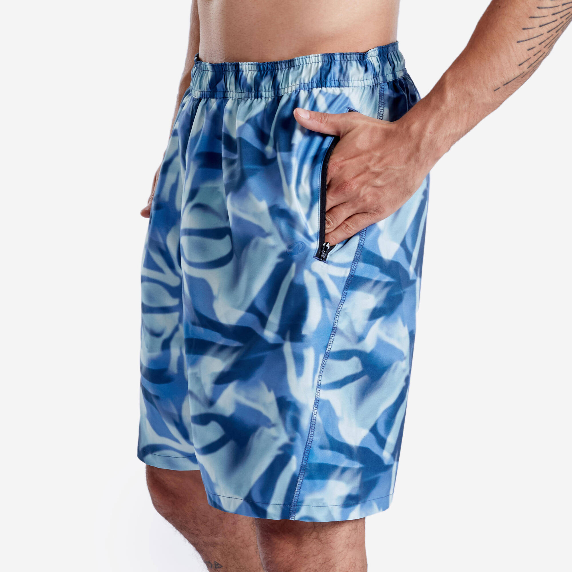 Refurbished Men Fitness Blue Shorts With Zip Pocket - Condition A -  5