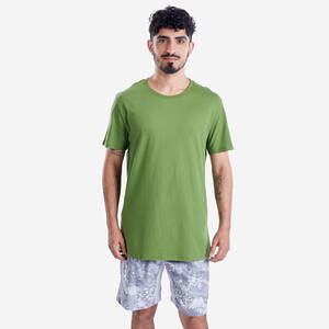 Cotton Crew Neck Plain Men's T- Shirt  -  Moss Green