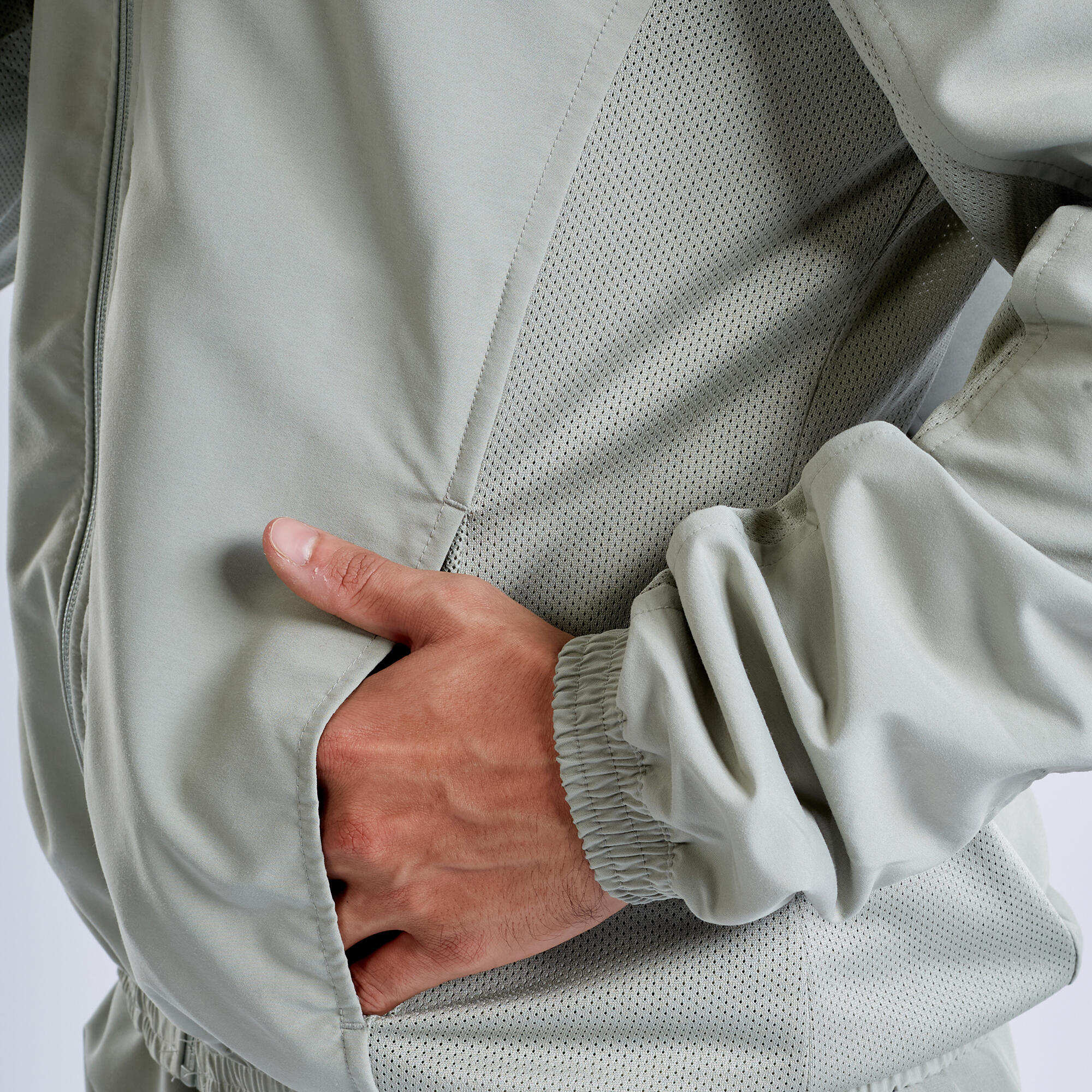 Men Fitness Tracksuit Jacket with Moisture Management FJA 100 - Sage Green