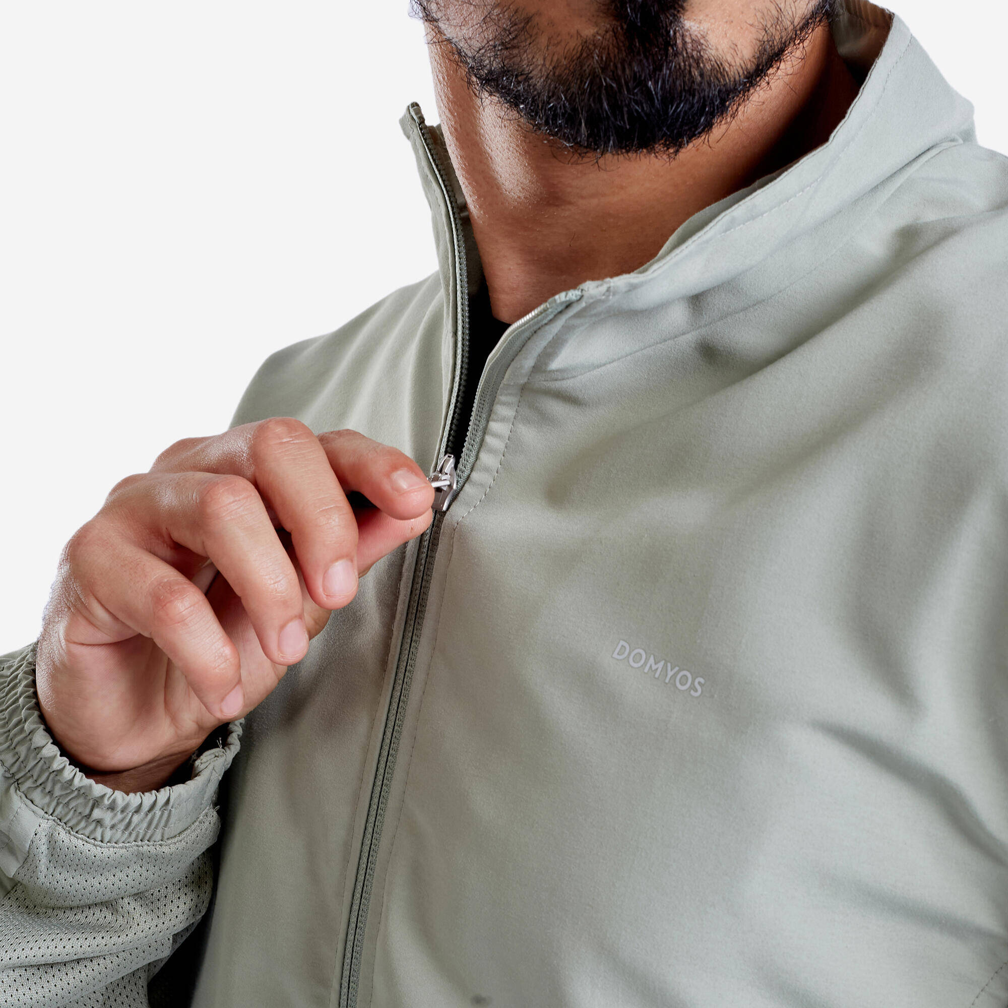 Men Fitness Tracksuit Jacket with Moisture Management FJA 100 - Sage Green -  5