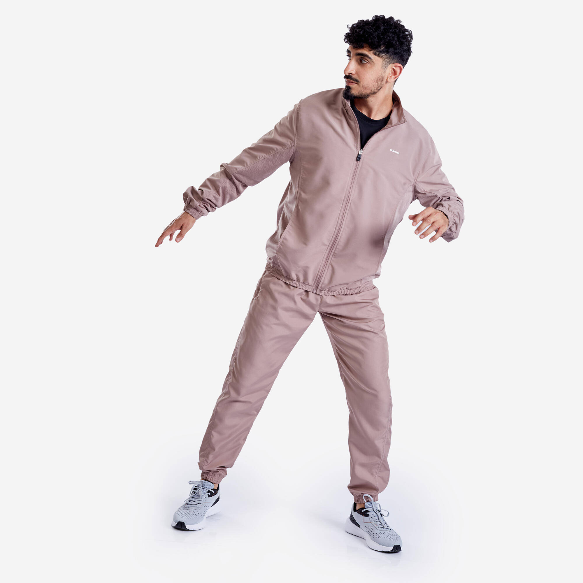 Men Fitness Tracksuit Jacket with Moisture Management FJA 100 - Frozen Brown -  1