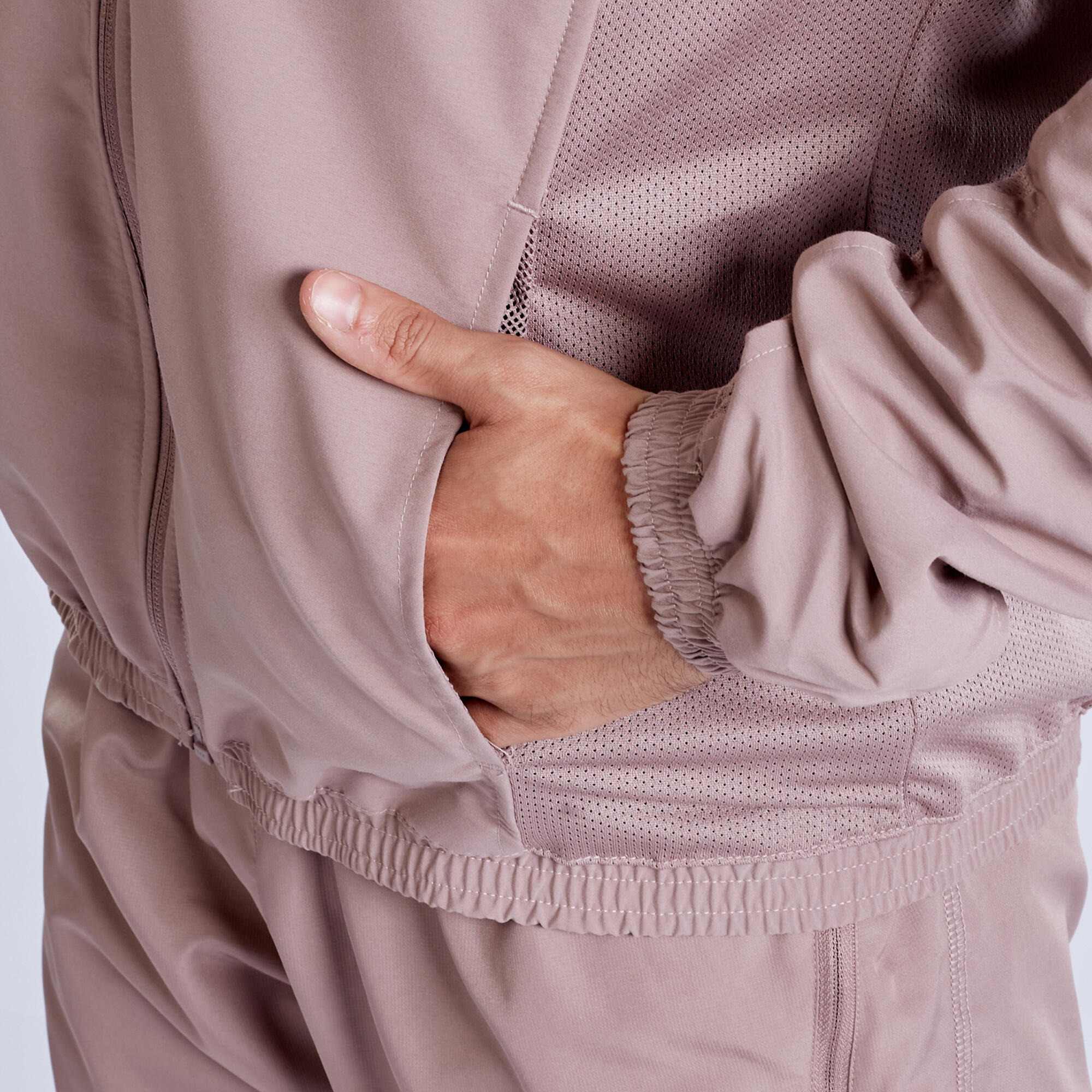 Men Fitness Tracksuit Jacket with Moisture Management FJA 100 - Frozen Brown