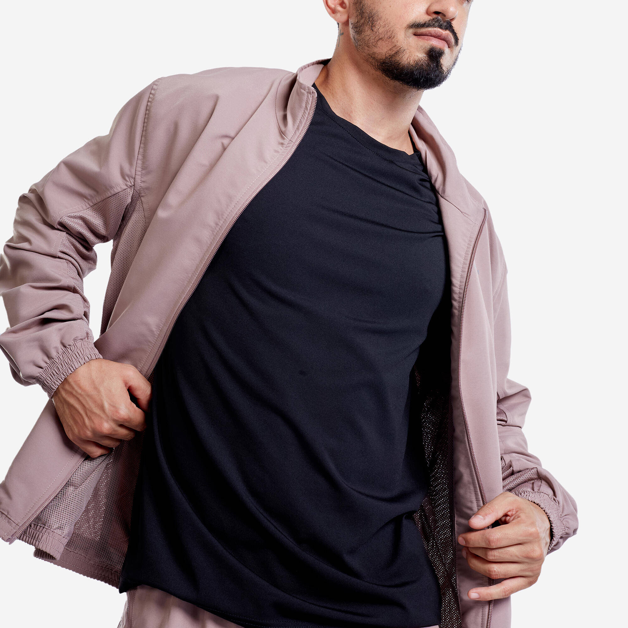 Men Fitness Tracksuit Jacket with Moisture Management FJA 100 - Frozen Brown -  3