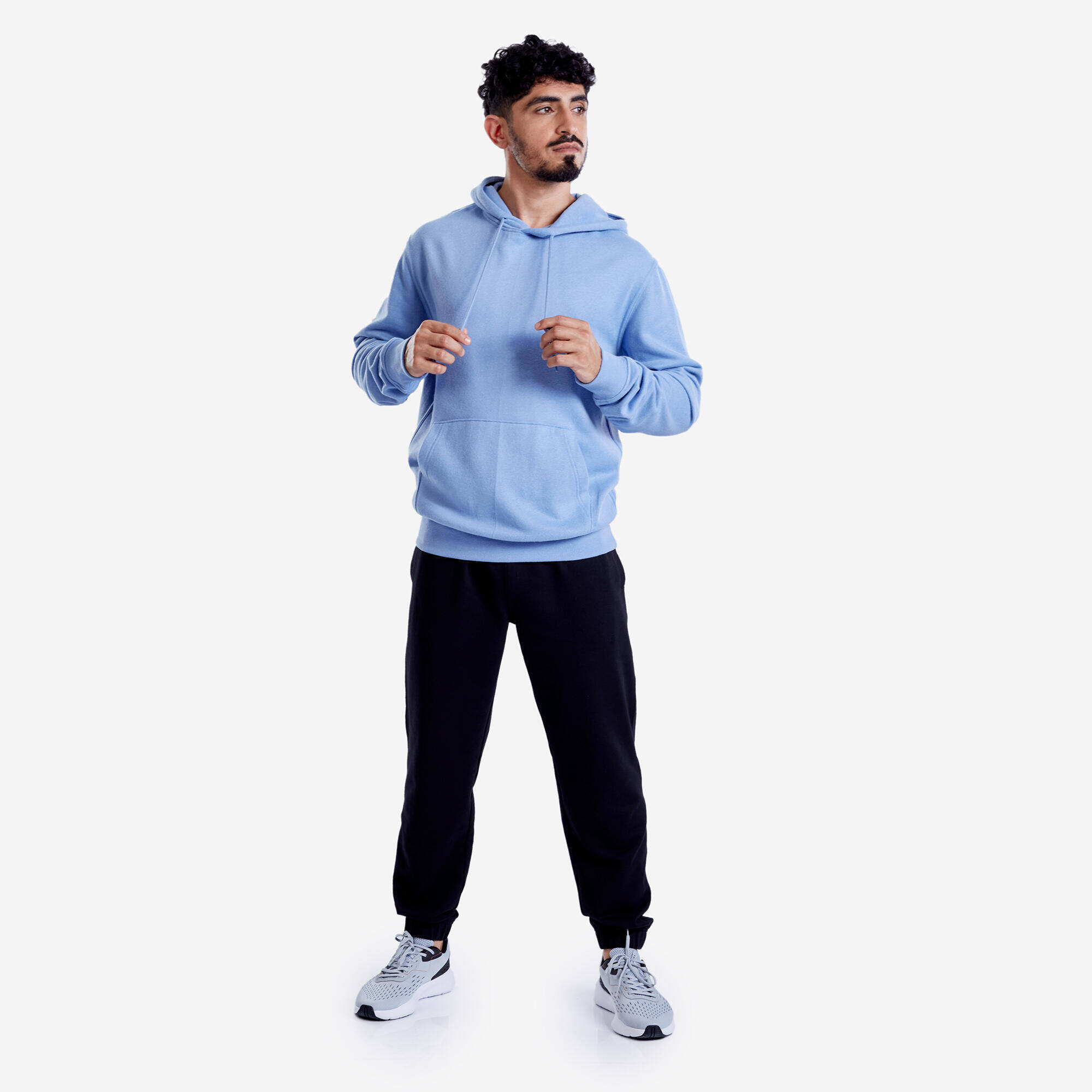 Men's Warm Brushed Fleece Hooded Sweatshirt - Light Blue