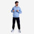 Men's Warm Brushed Fleece Hooded Sweatshirt - Light Blue