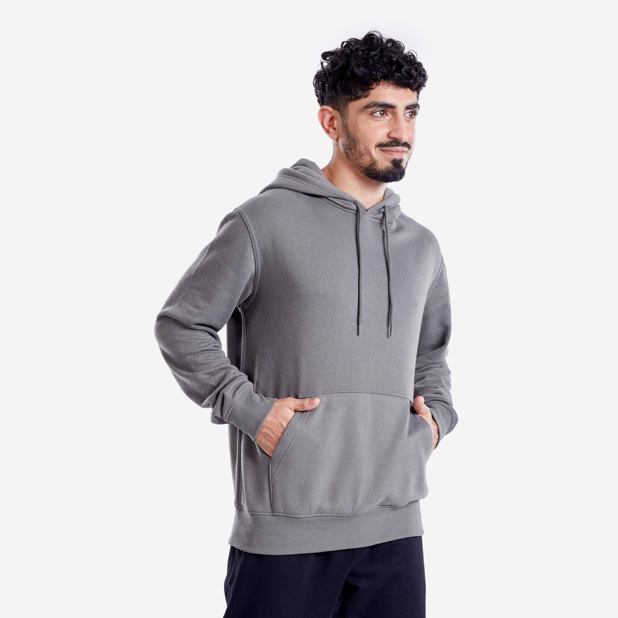 Men's Warm Brushed Fleece Hooded Sweatshirt - Khaki Green