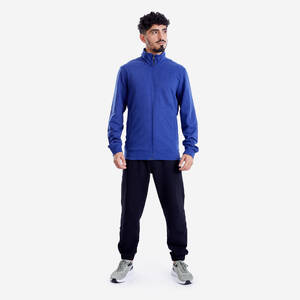Men's Zip-Up Crew Neck Sweatshirt 500 - Night Indigo