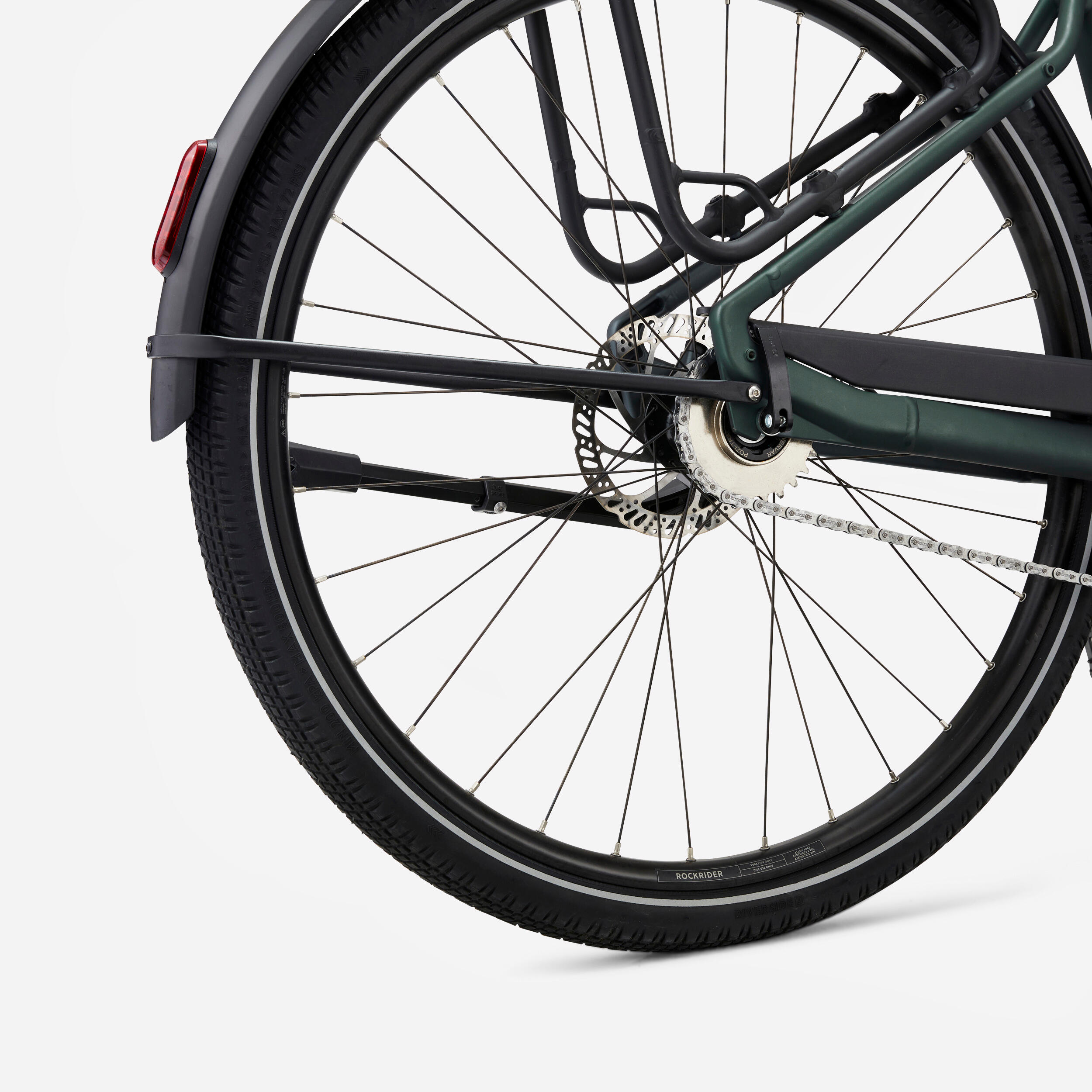 ROCKRIDER Trekingový elektrobicykel E-ACTV 900 Owuru nízky rám zelený S · záber 5