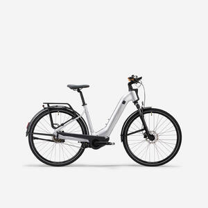 Bicicleta Trekking Eléctrica Motor Automático Owuru Cuadro Bajo E-Actv 900 Gris