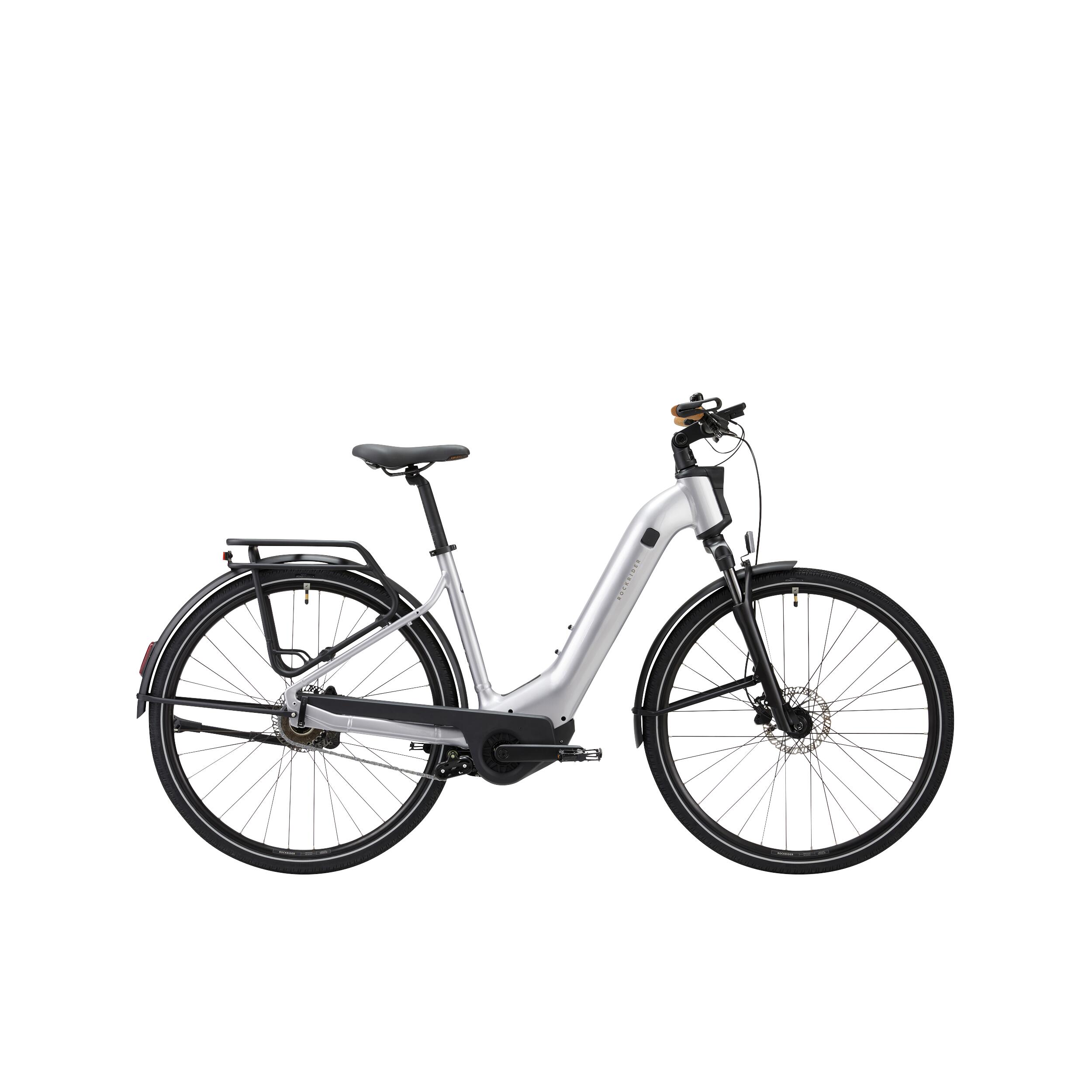 Bici trekking elettrica a pedalata assistita automatica E-ACTV 900 Owuru grigia 16/55