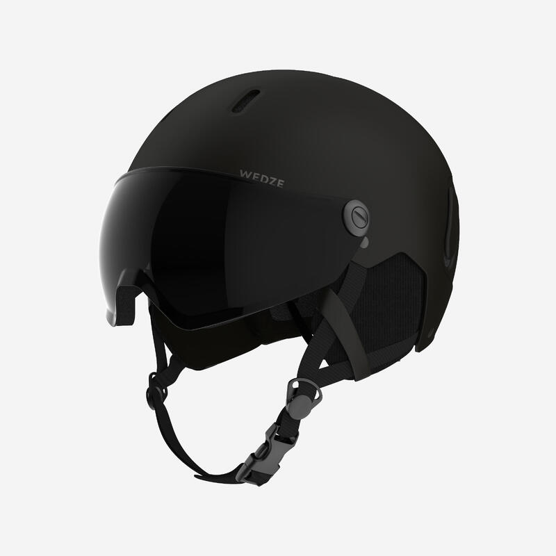 Skihelm mit Visier Erwachsene - PST150 schwarz 