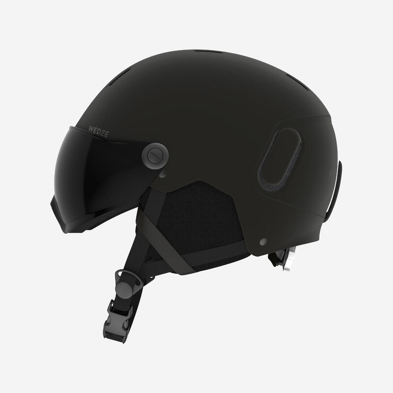 Skihelm mit Visier Erwachsene - PST150 schwarz 