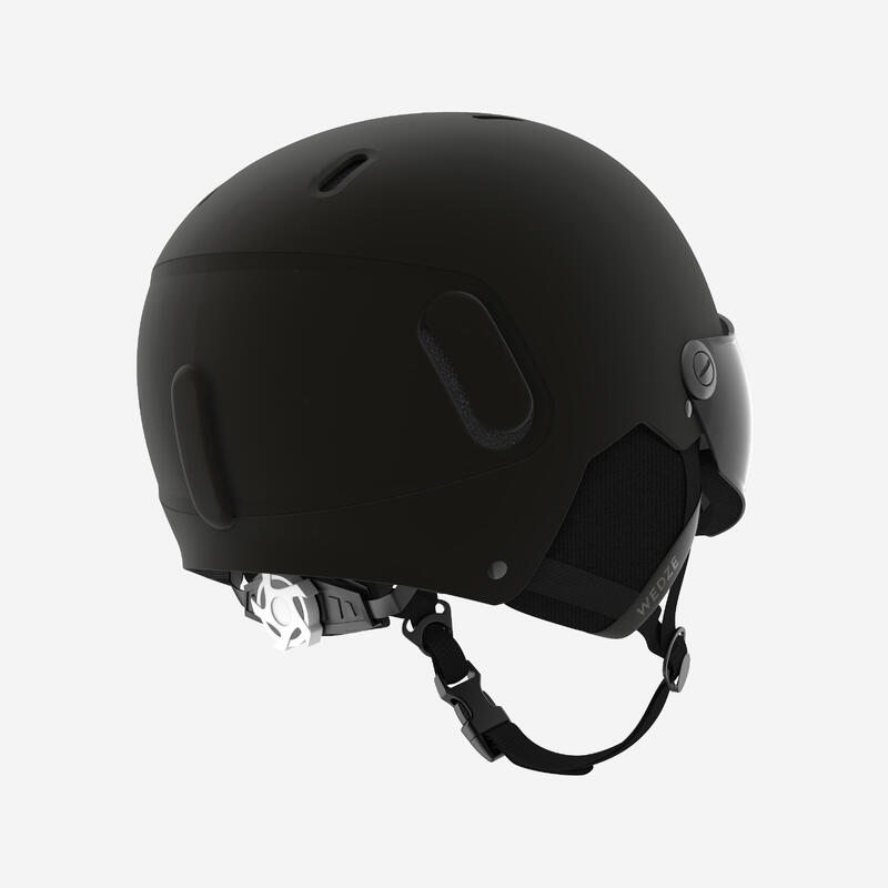 Skihelm mit Visier Erwachsene - PST150 schwarz 