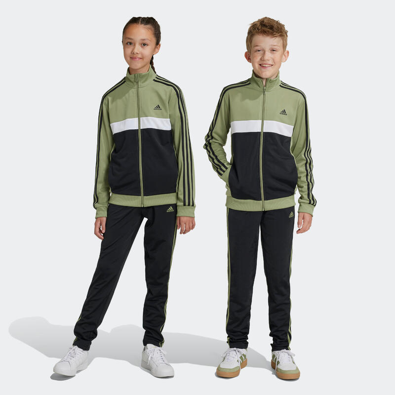 Chándal transpirable adidas Niños Negro Verde 3 Bandas